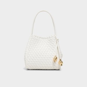 Main view of White Avima Satchel bag for women.