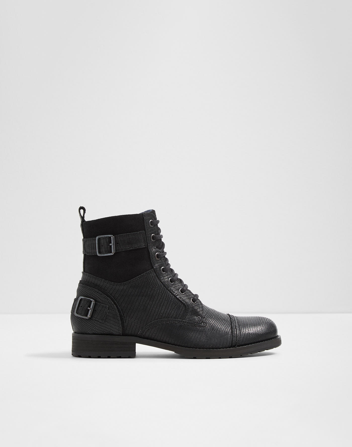 Aldo black patent boots