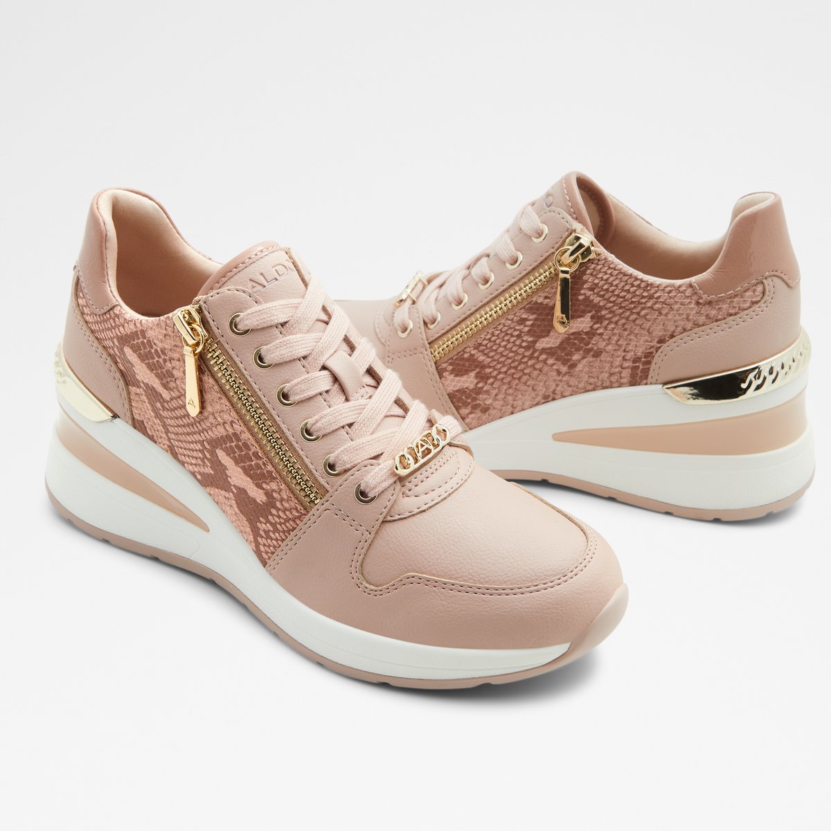 Schuhe Sneaker Wedge Sneaker Serafini Wedge Sneaker creme-pink Casual-Look 
