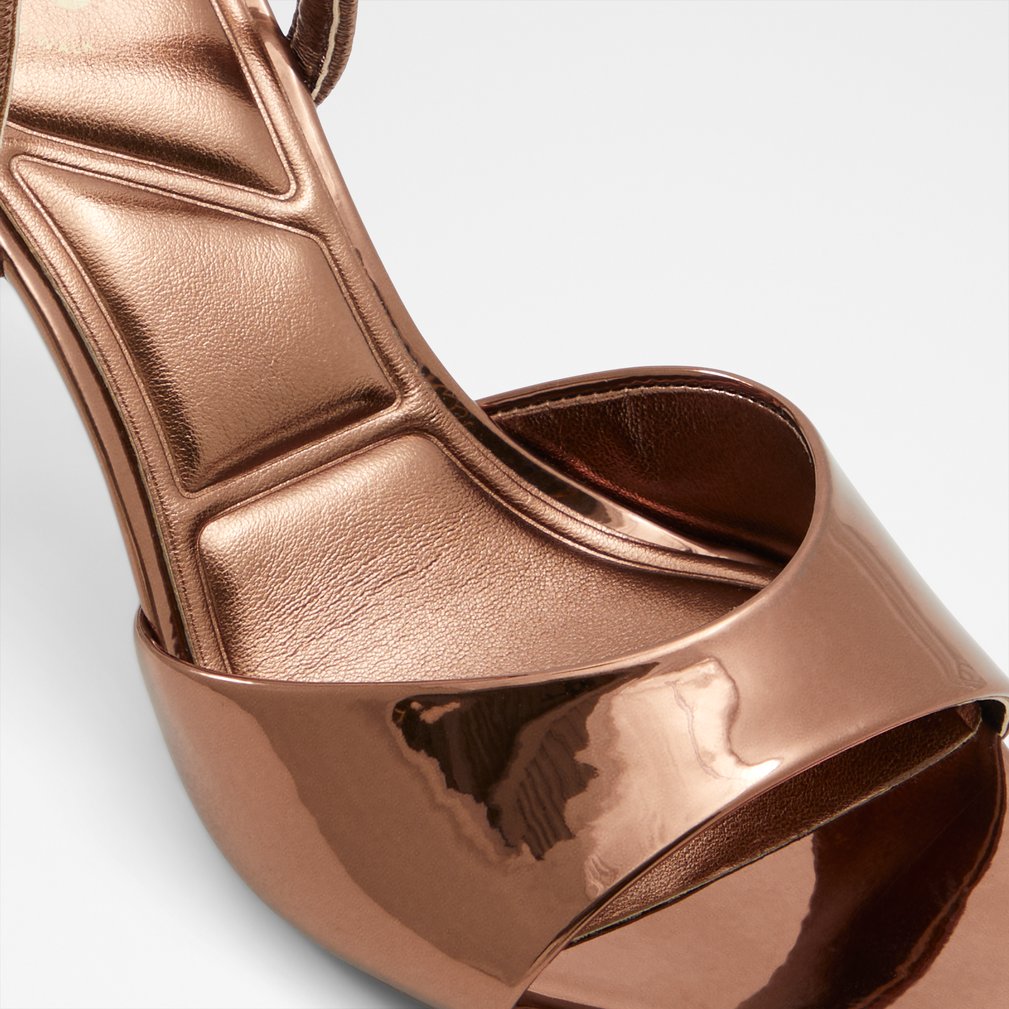 Low Block Heel Wedding Shoes Aitana Bronze Women's Heeled Sandals