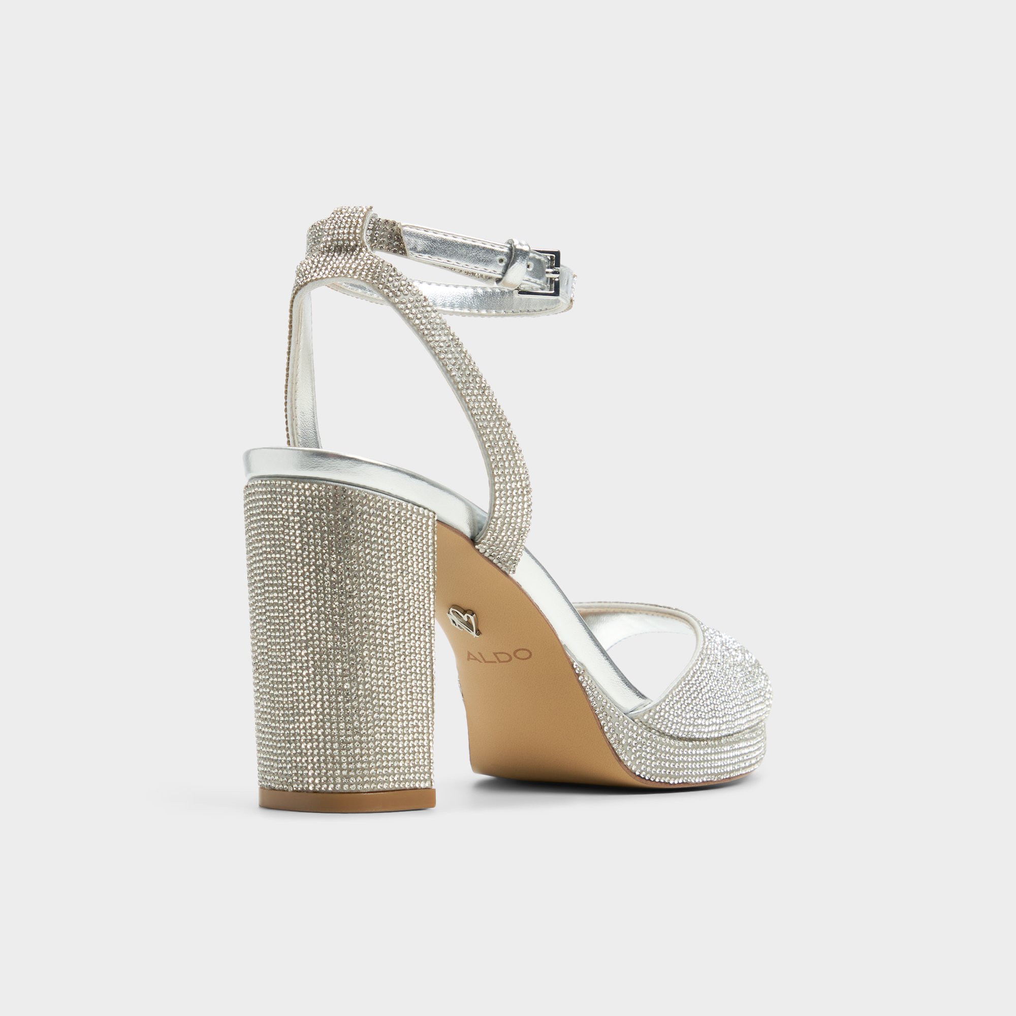 【ALDO】ラインストーン・プラットフォームサンダル Alluring Alluring Silver Women's Iridescent metallics | ALDO US