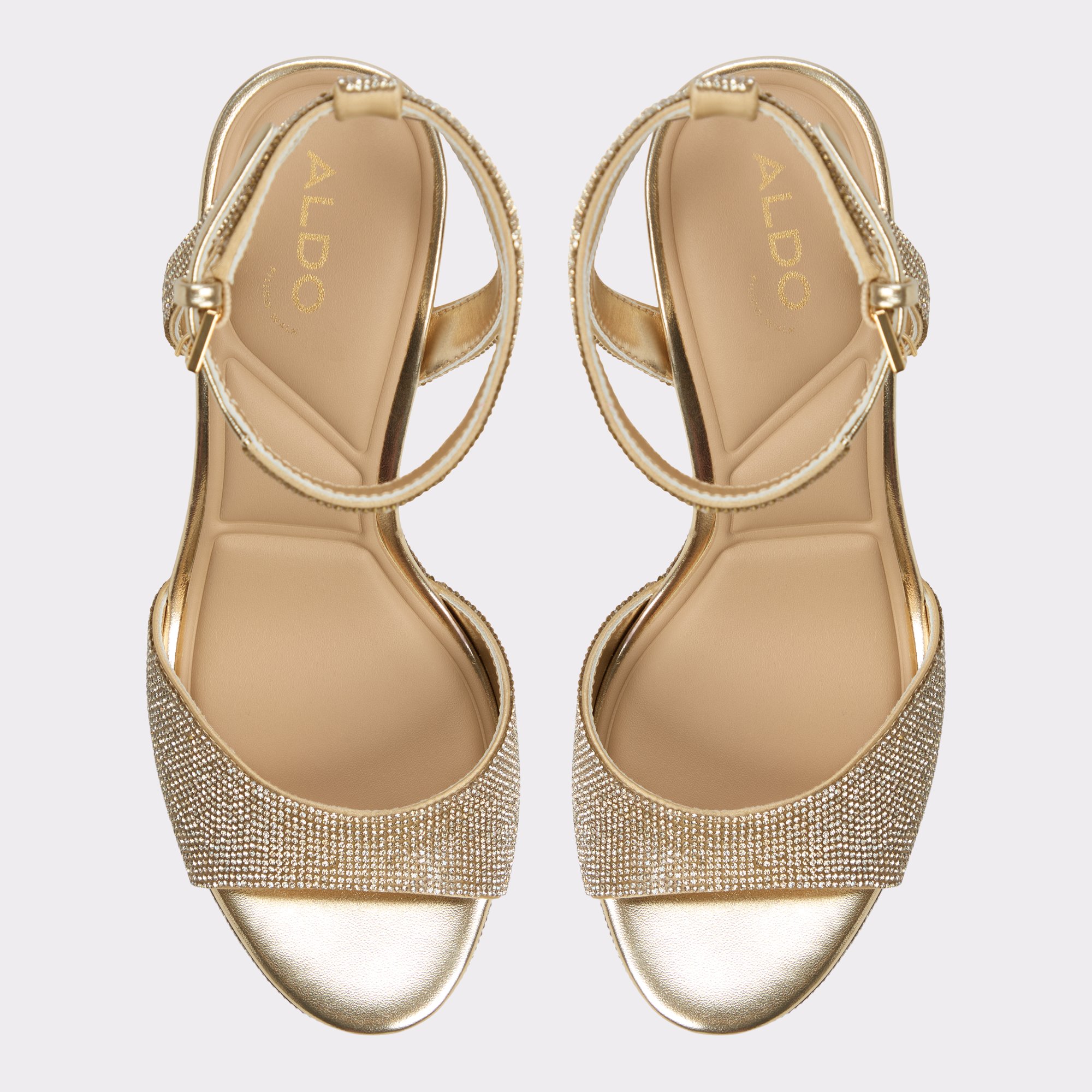 【ALDO】ラインストーン・プラットフォームサンダル Alluring Alluring Champagne Women's Strappy sandals | ALDO US