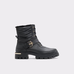 알도 ALDO Alpa Black Leather Smooth Womens Winter & Snow Boots