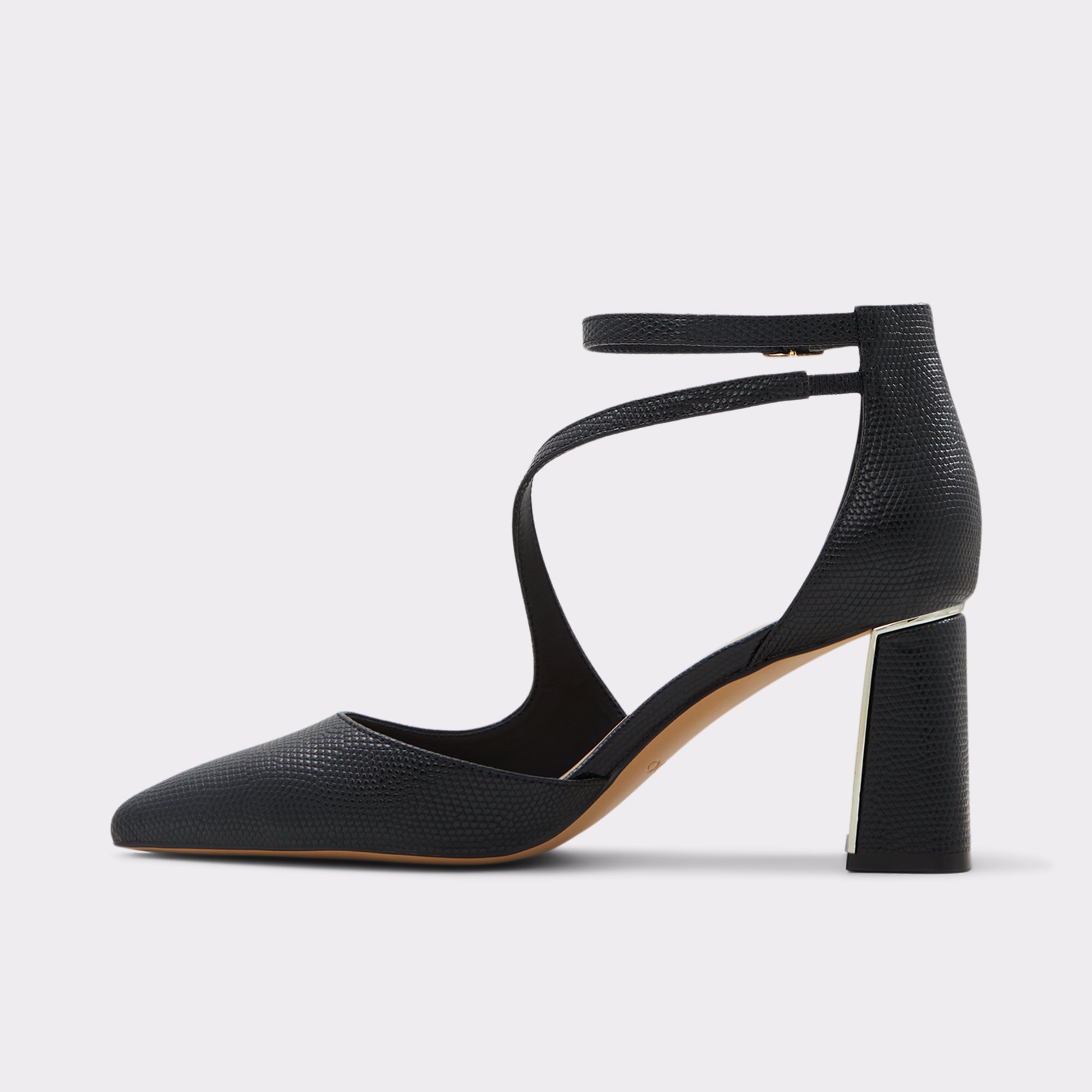 Annodar Black Synthetic Lizard Women's Block Heels | ALDO US