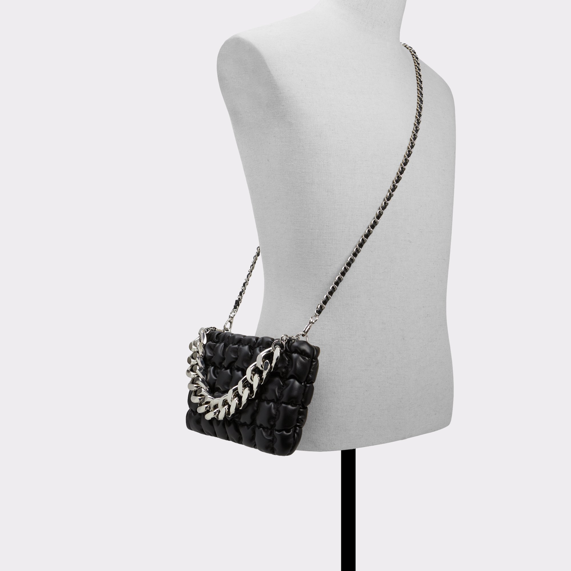 Chunky Chain Strap Quilted Shoulder Bag - ShopperBoard