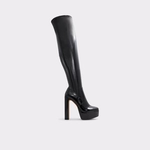 알도 ALDO Astelawan Black Synthetic Patent Womens Tall Boots