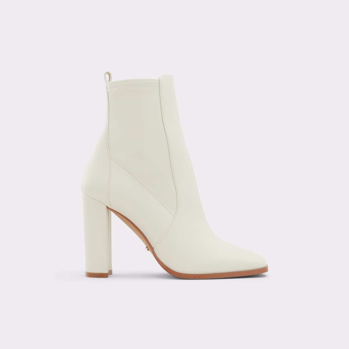 white ankle boots with block heel