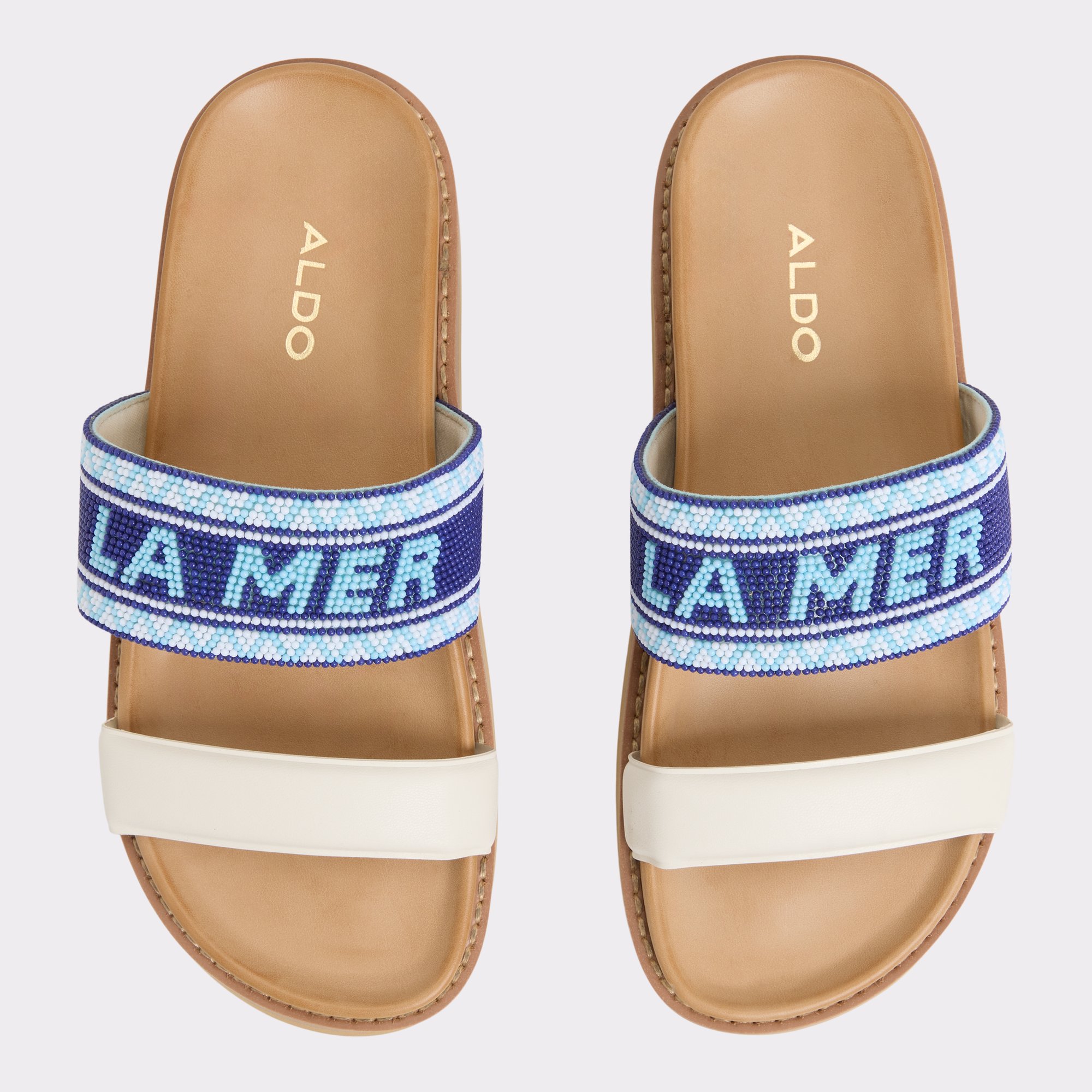 Beachvacay Blanc/Bleu Femmes Sandales a assise plantaire | ALDO Canada
