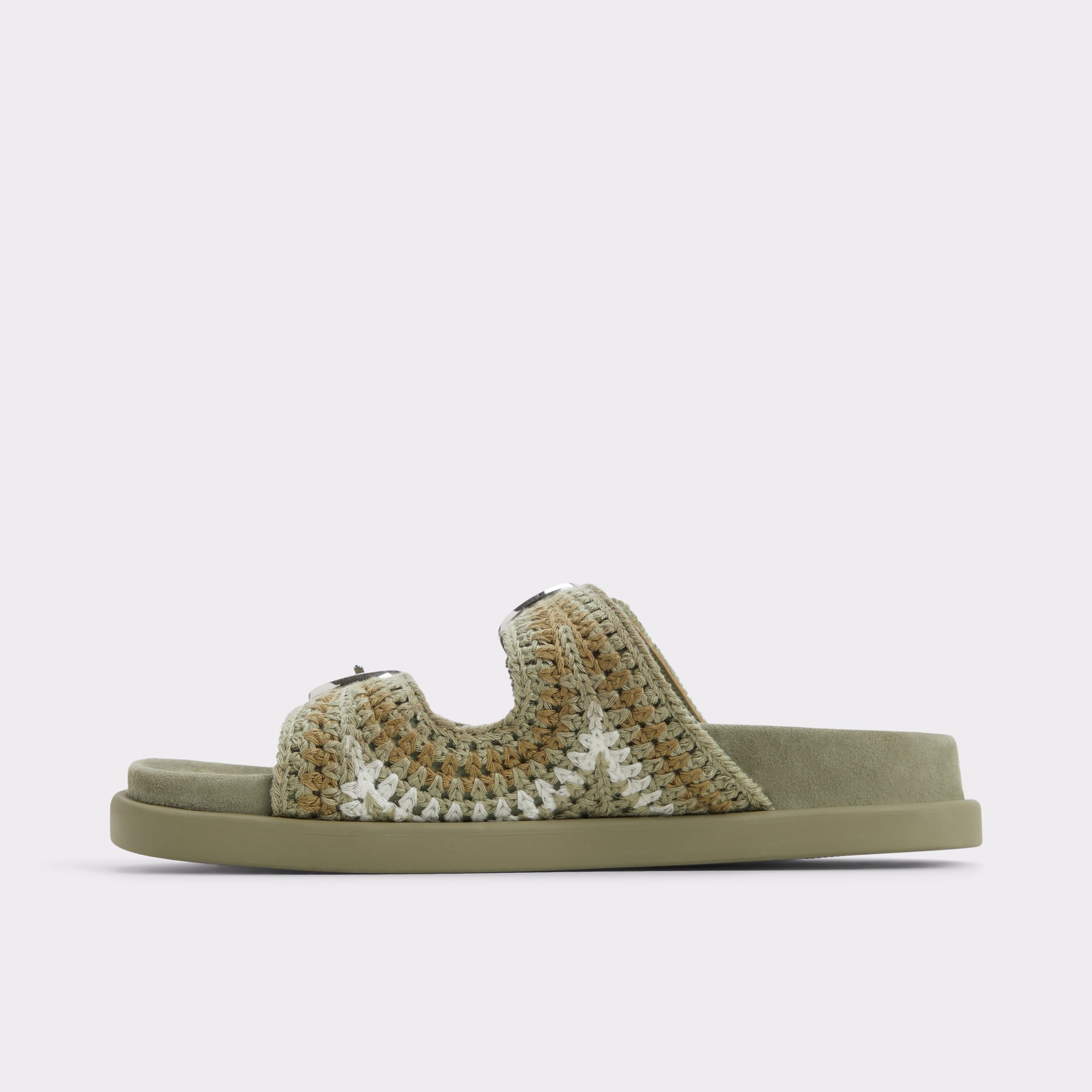 【ALDO】ボヘミアン ニット Bohodream フットベッドサンダル Bohodream Khaki Women's Footbed sandals | ALDO US