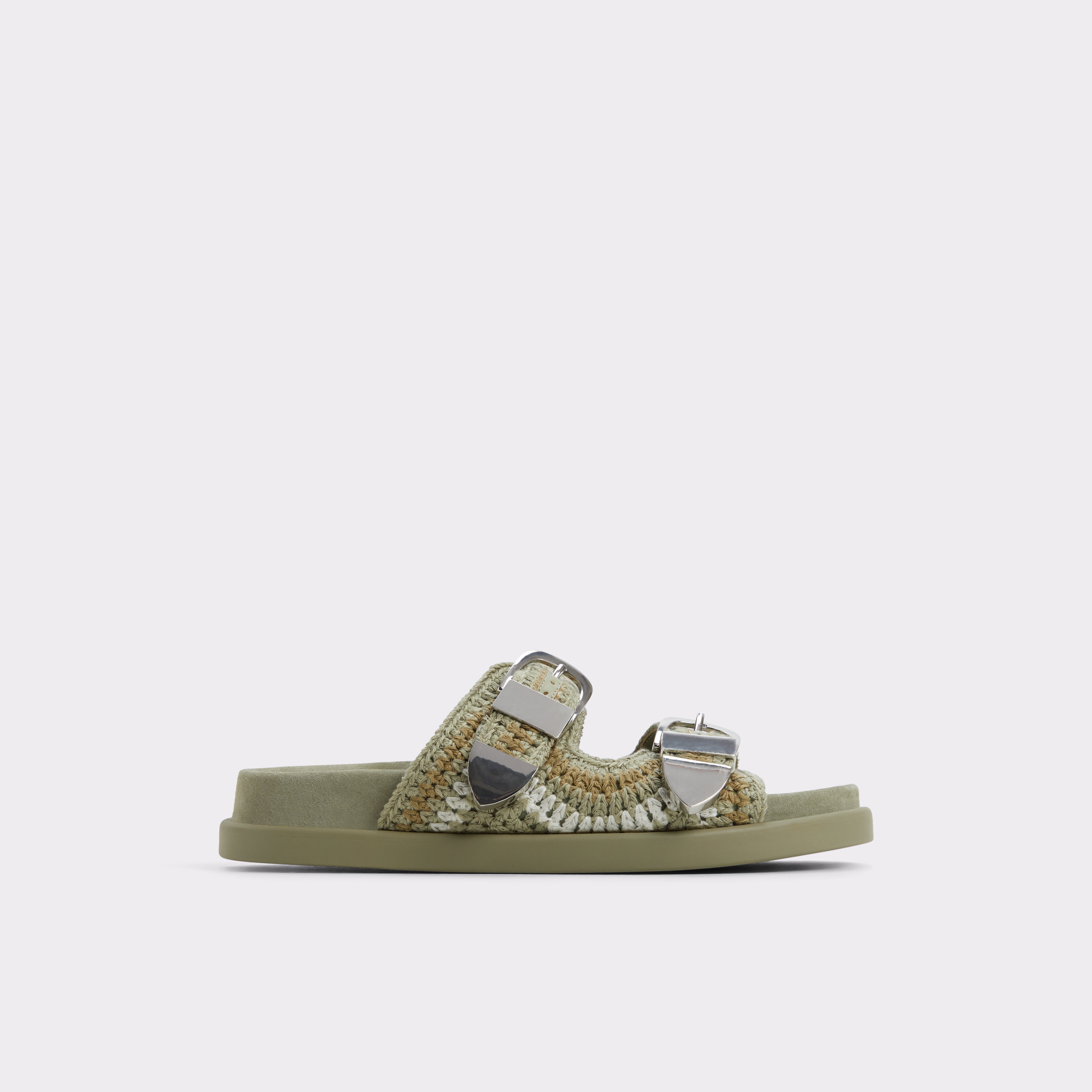 【ALDO】ボヘミアン ニット Bohodream フットベッドサンダル Bohodream Khaki Women's Footbed sandals | ALDO US