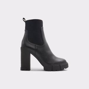 알도 ALDO Bolder Black Leather Mixed Material Womens Chelsea Boots