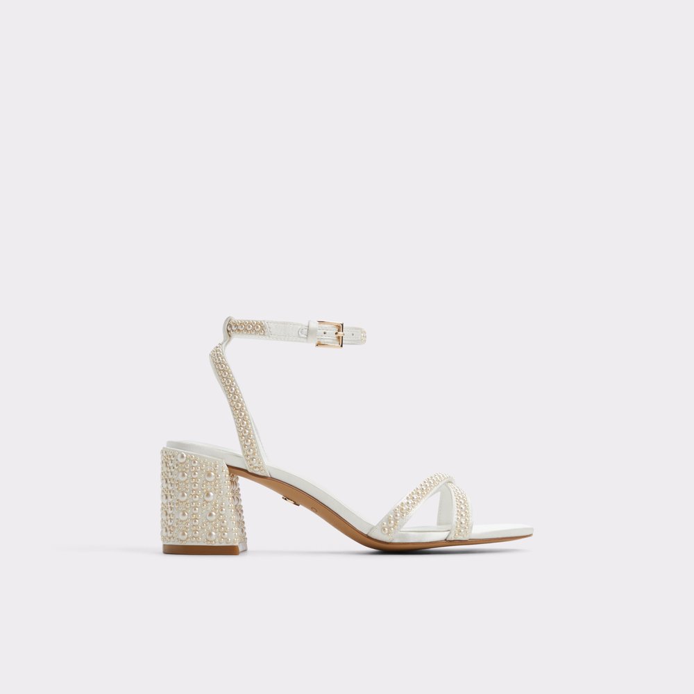 【ALDO】輝く ビジュー・パール★ 上品 ★ スライドサンダル ALDO☆ 輝くラインストーン・ミニヒール・スライドサンダル