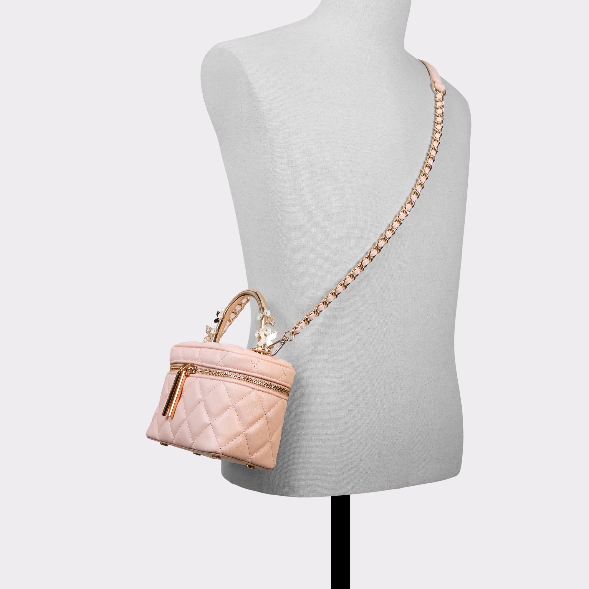 トートバッグ Hi Allegra Bag - Light Pink Light Pink Terra Mesh & Nylon Shoulder Bag - CHARLES & KEITH MY