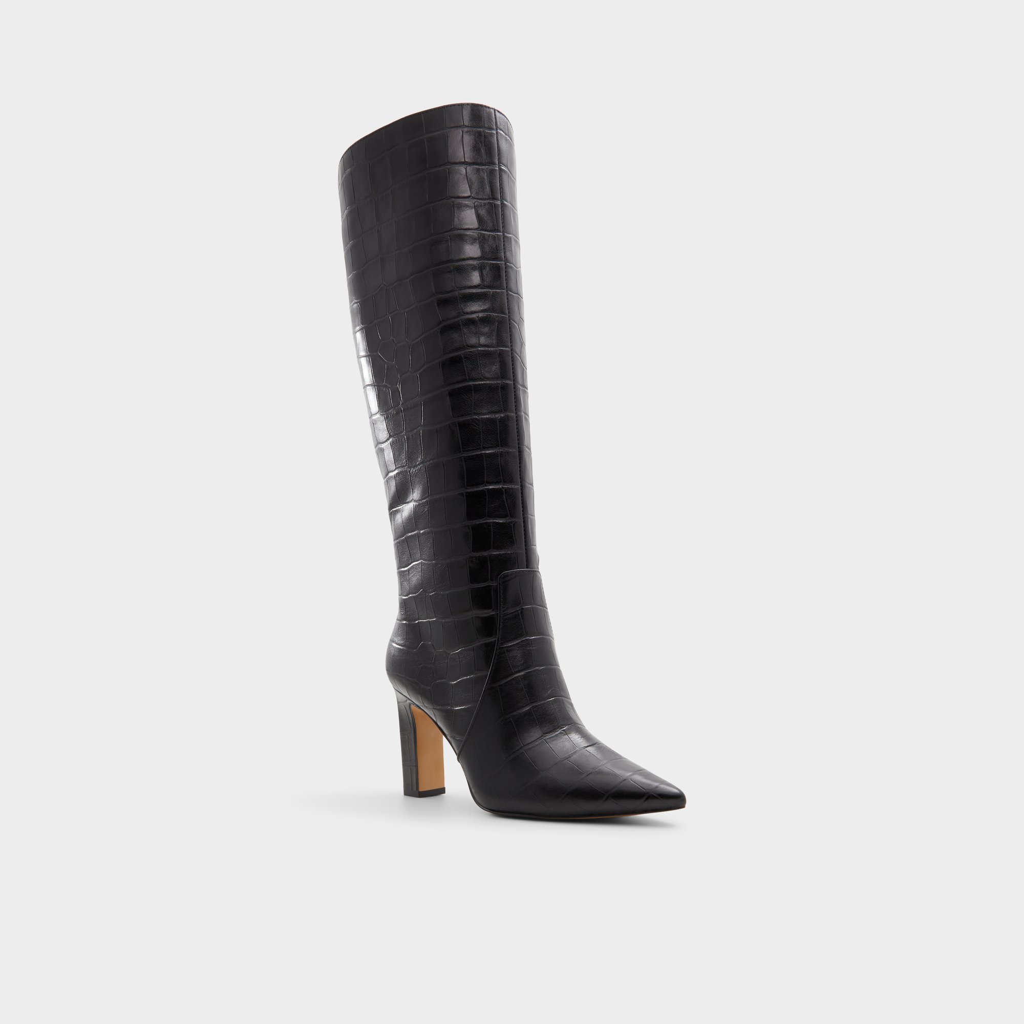 【追跡あり!】ALDO Cadigoder クロコエンボス ロング ブーツ Cadigoder Black Women's Tall Boots | ALDO Canada