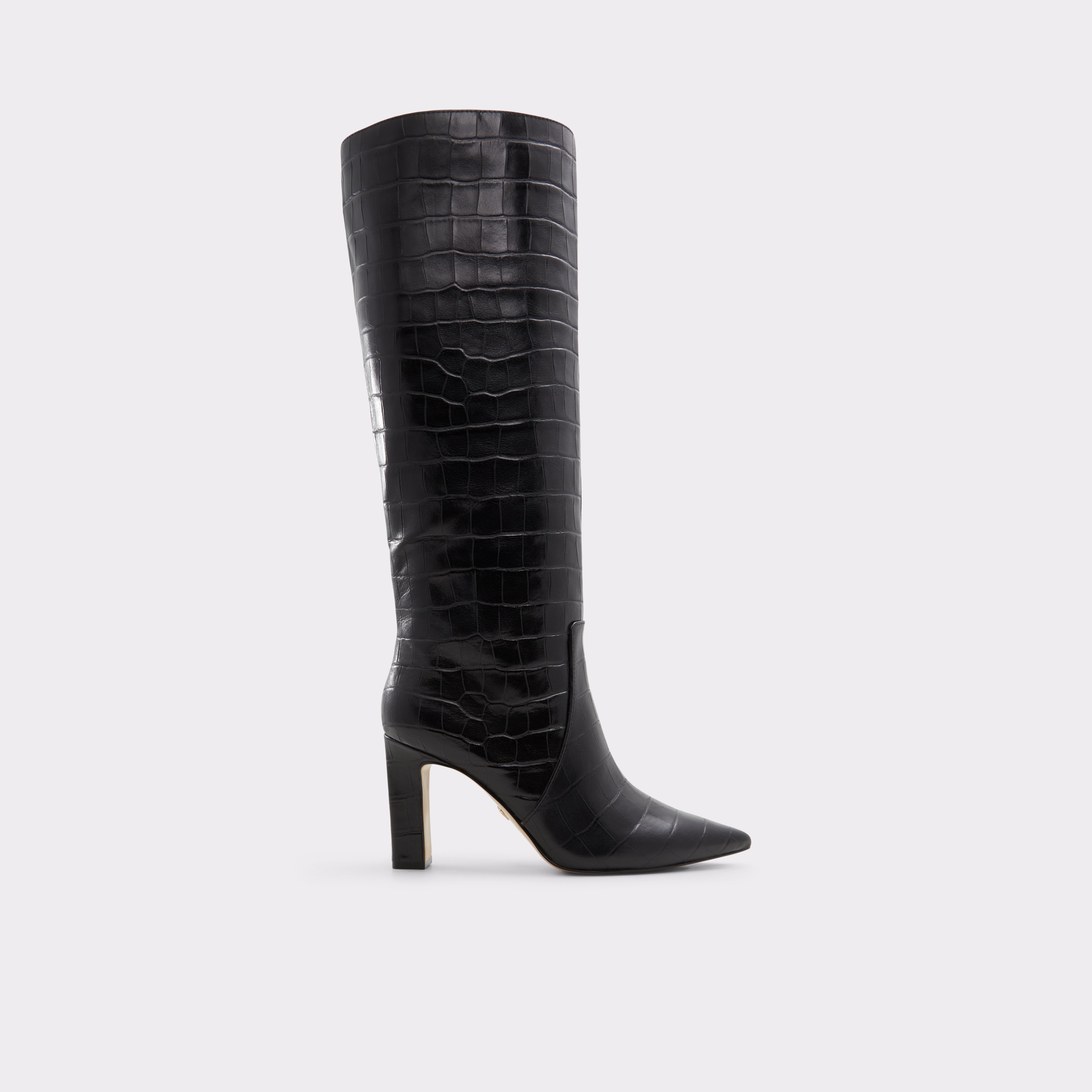 【ALDO】本革クロコ☆Cadigoder☆ブロックヒール・ロングブーツ Cadigoder Black Women's Tall Boots | ALDO Canada