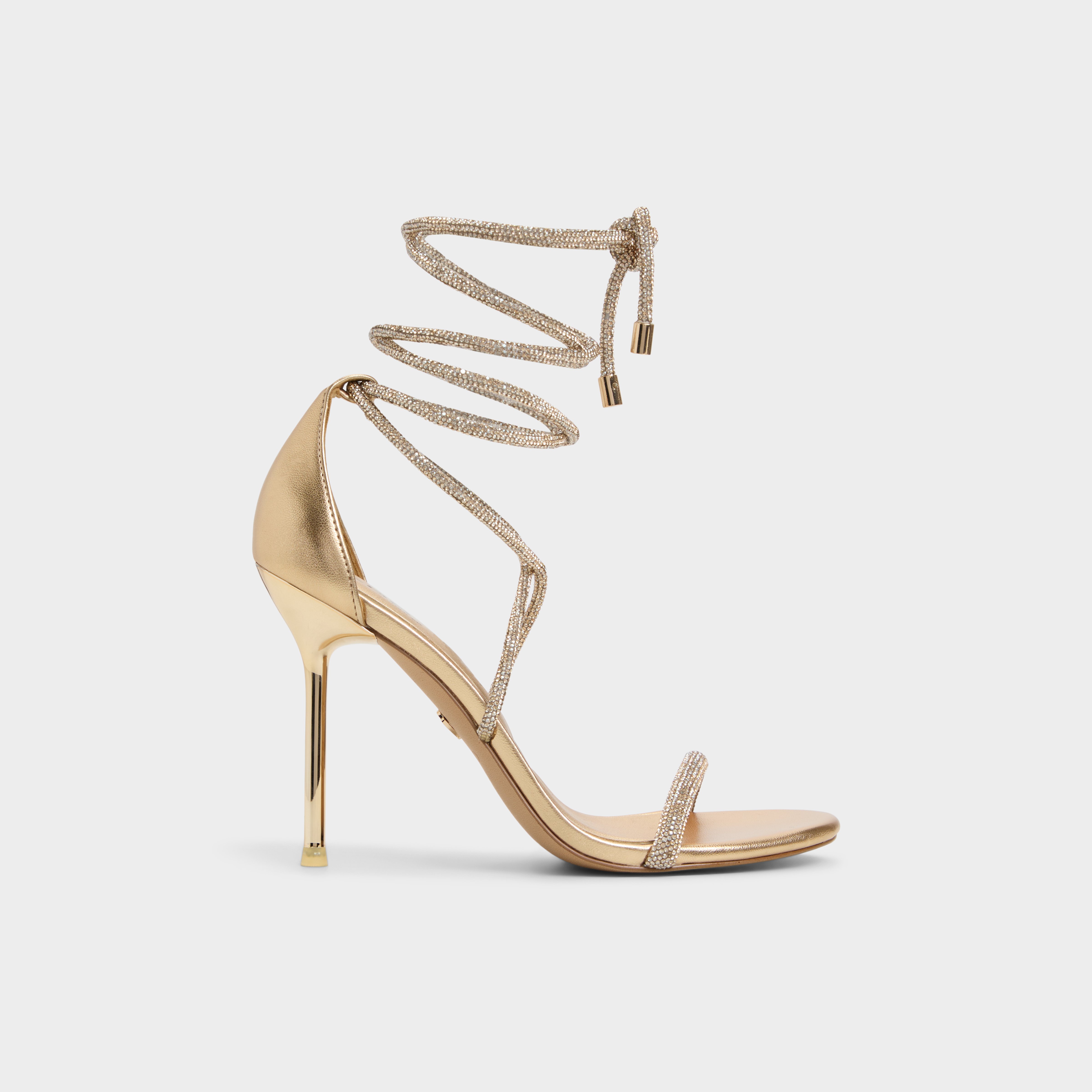 white heels with gold heel