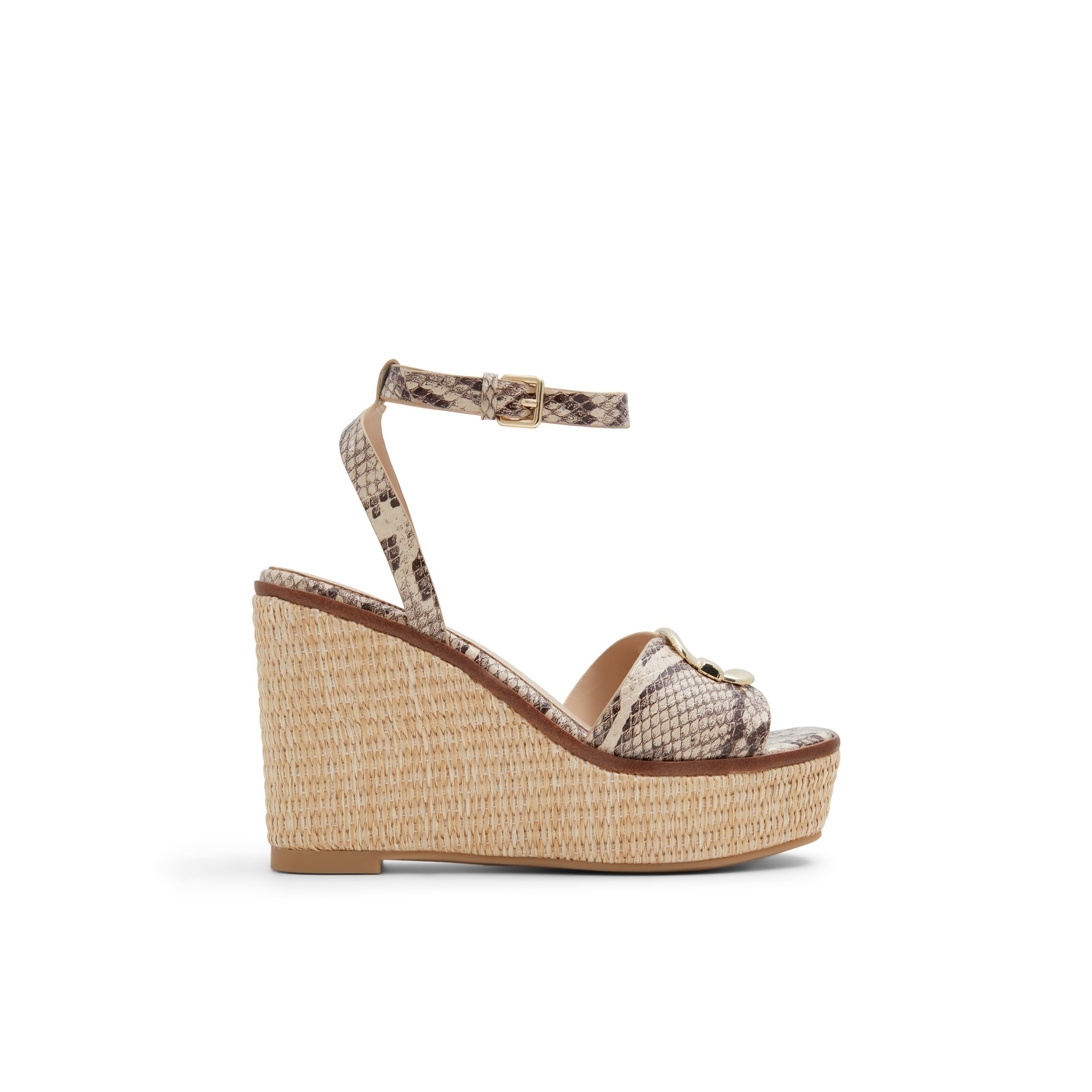 ALDO Carrabriria - Women's Wedge Sandals - Brown, Size 6