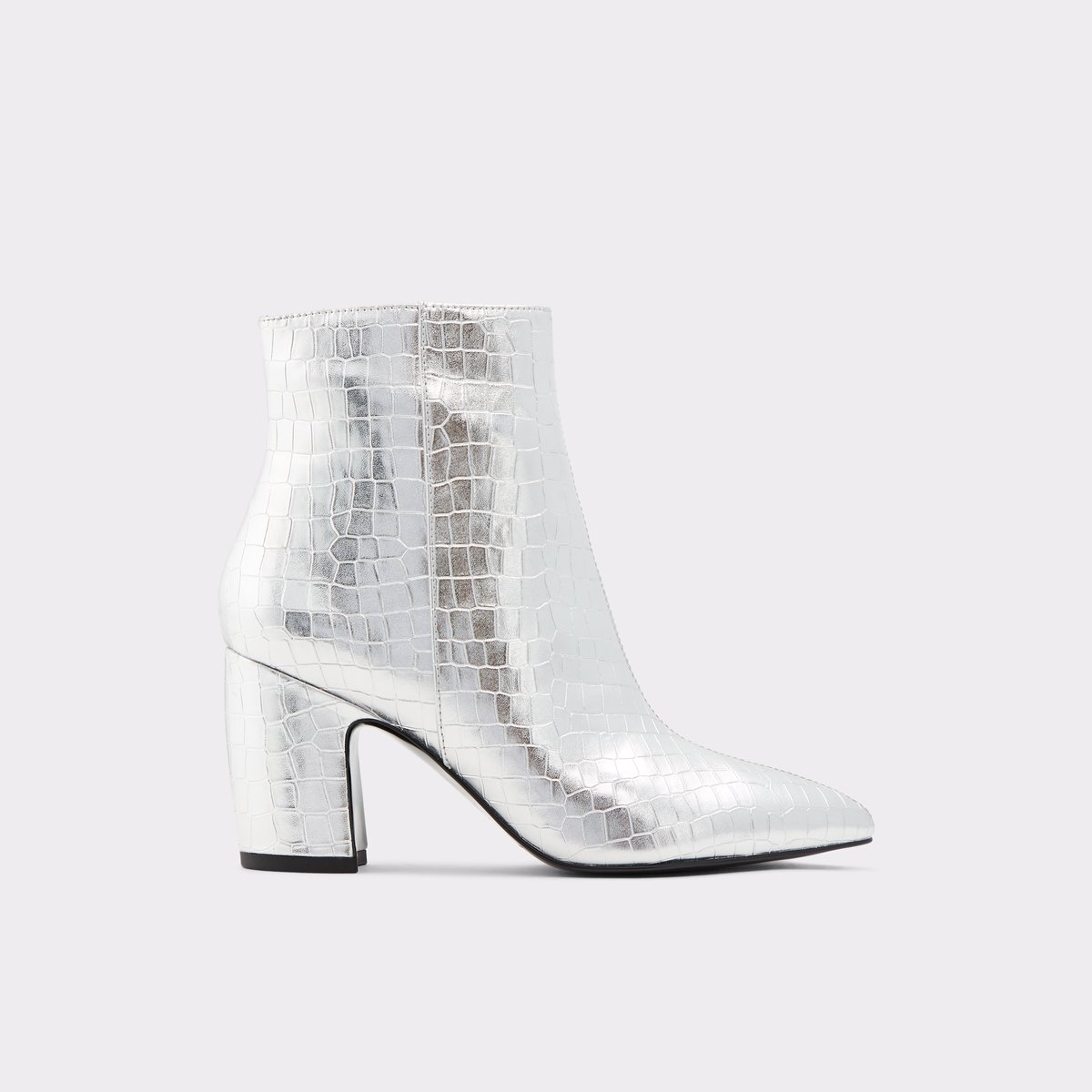 Glossy Reptilian Ankle Boot