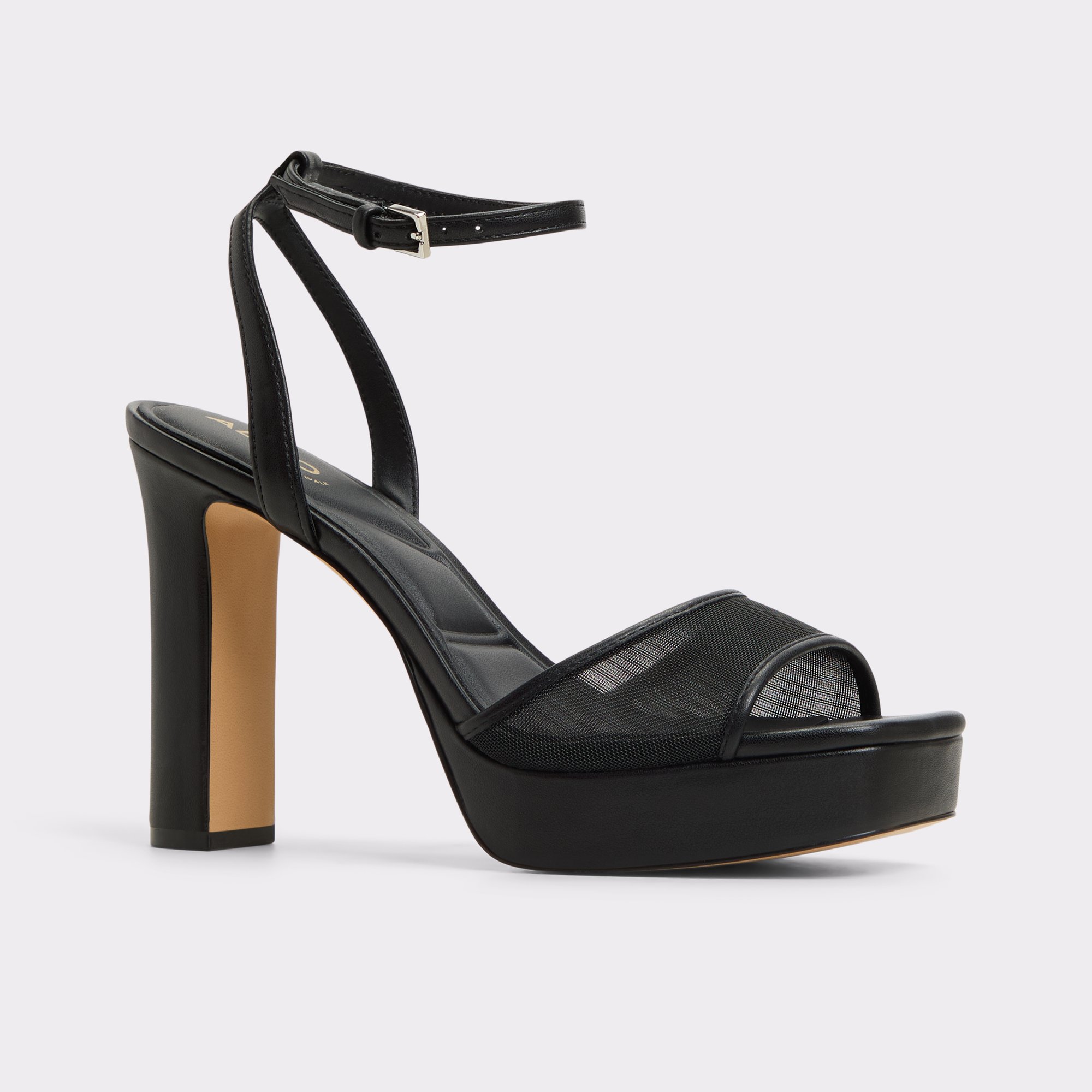 【ALDO】Chicglimmer メッシュ ストラップ ハイヒールサンダル Chicglimmer Black Women's Platforms & Wedges | ALDO US