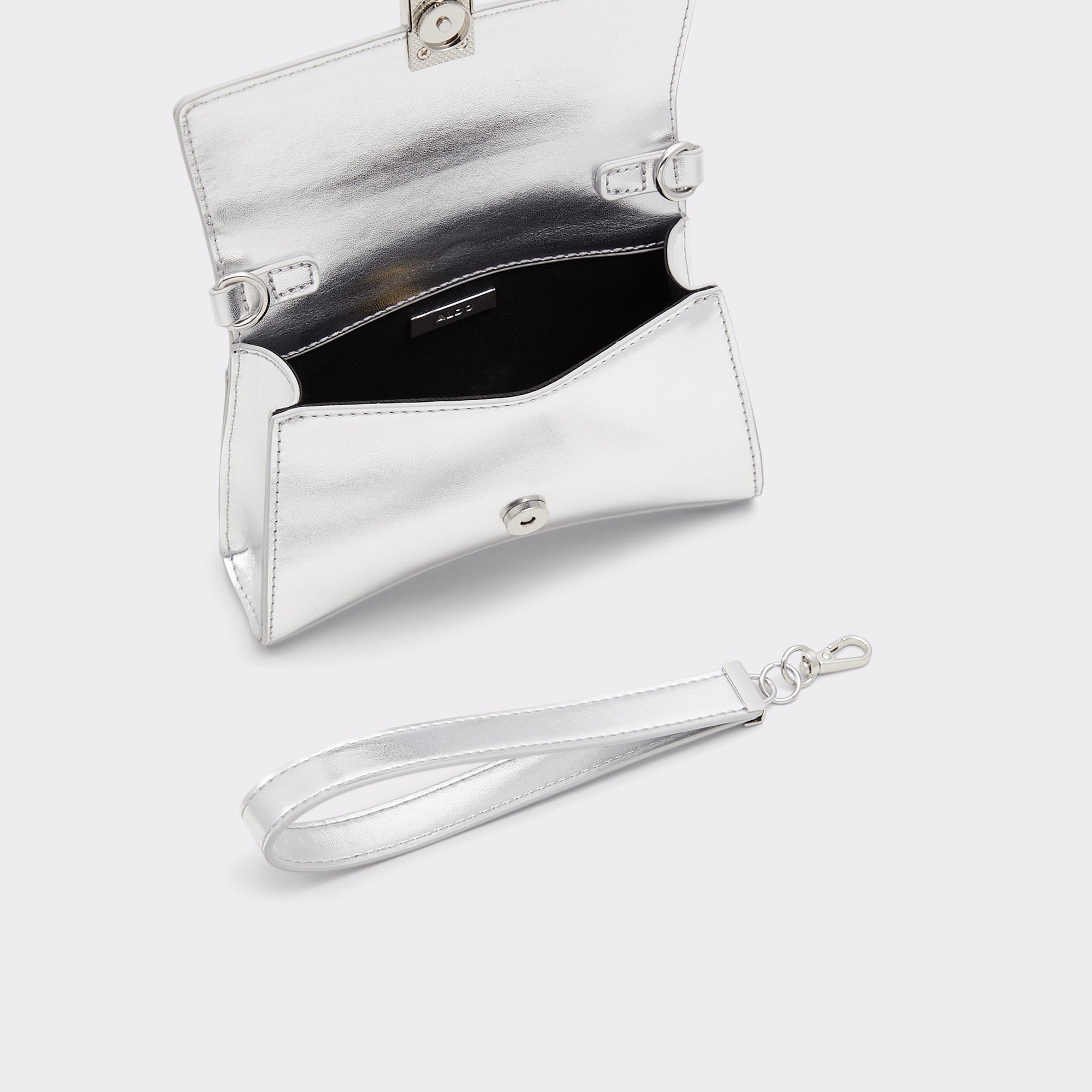 ALDO Piccaro Silver Metallic Crossbody Bag