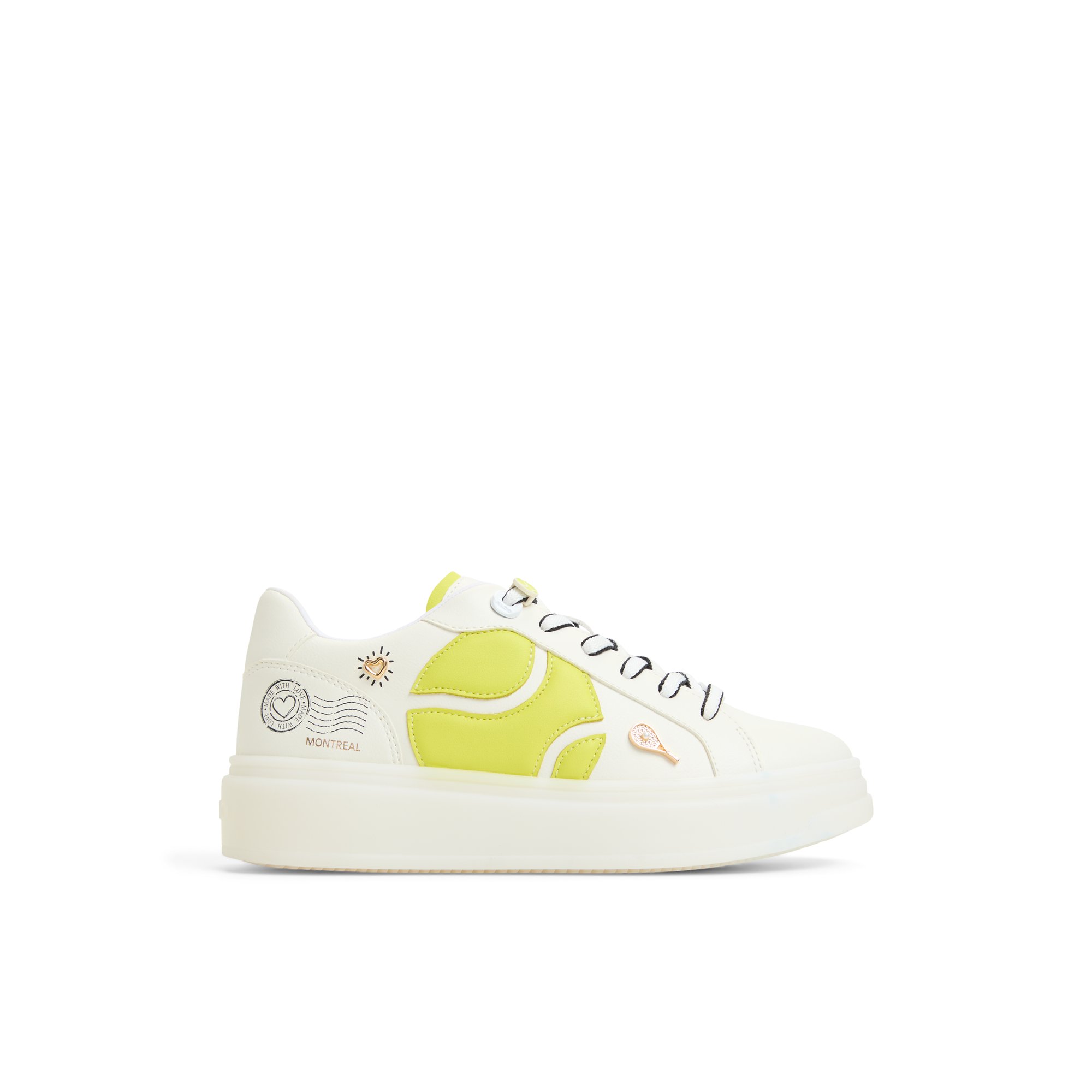 ALDO Clubchamp - Women's Platform and Wedge Sneaker Sneakers - White Combo Smooth, Size 11