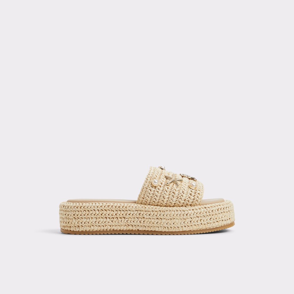 【ALDO】マリンチャーム・編み込み・スライドサンダル Corallo Corallo Natural Women's Platforms & Wedges | ALDO US
