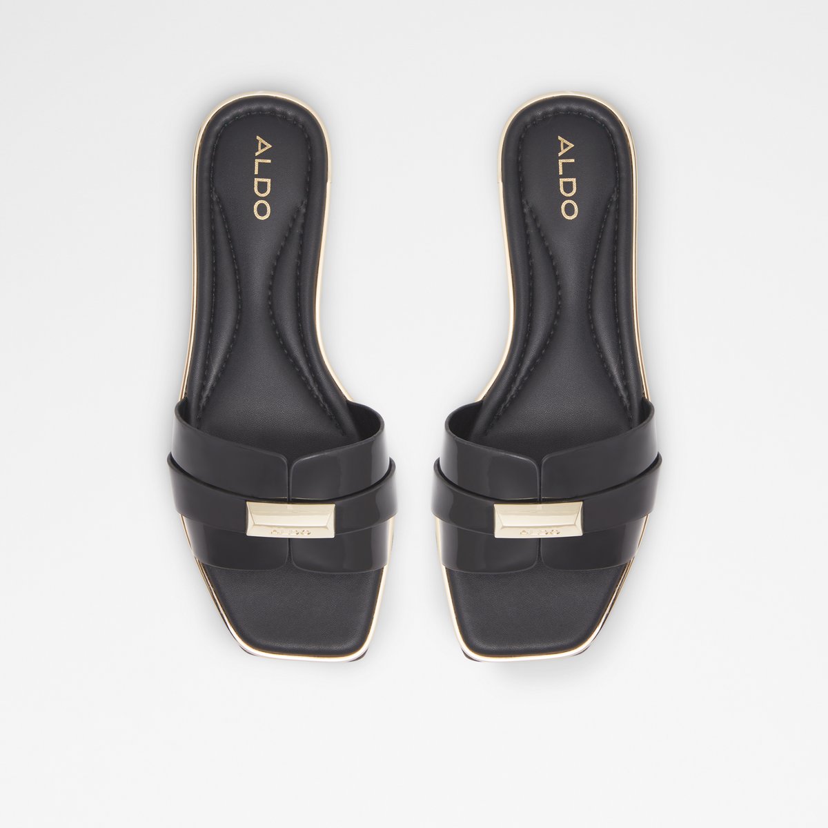 Darine Black Women's Flat Sandals | ALDO Canada