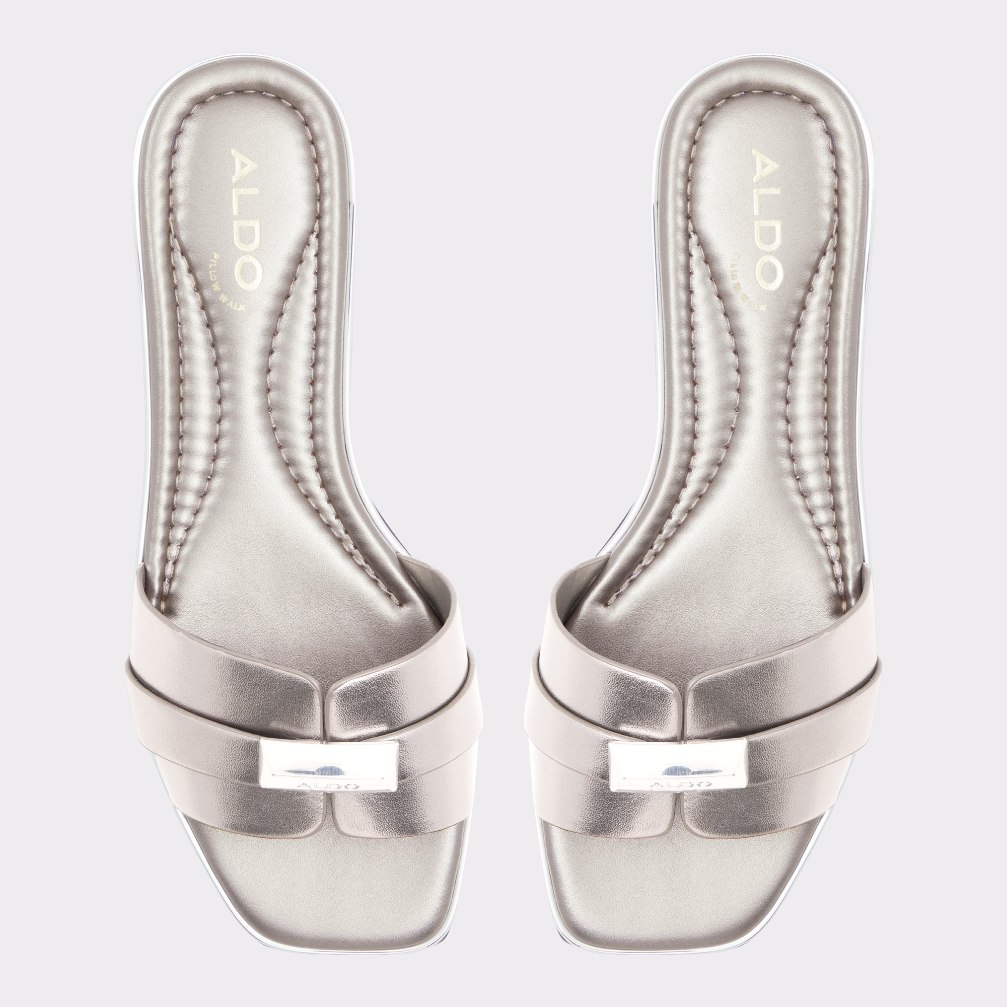 Darine Pewter Women's Flat Sandals | ALDO Canada