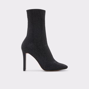 알도 ALDO Delylah Black Textile Mixed Material Womens Dress heeled boots