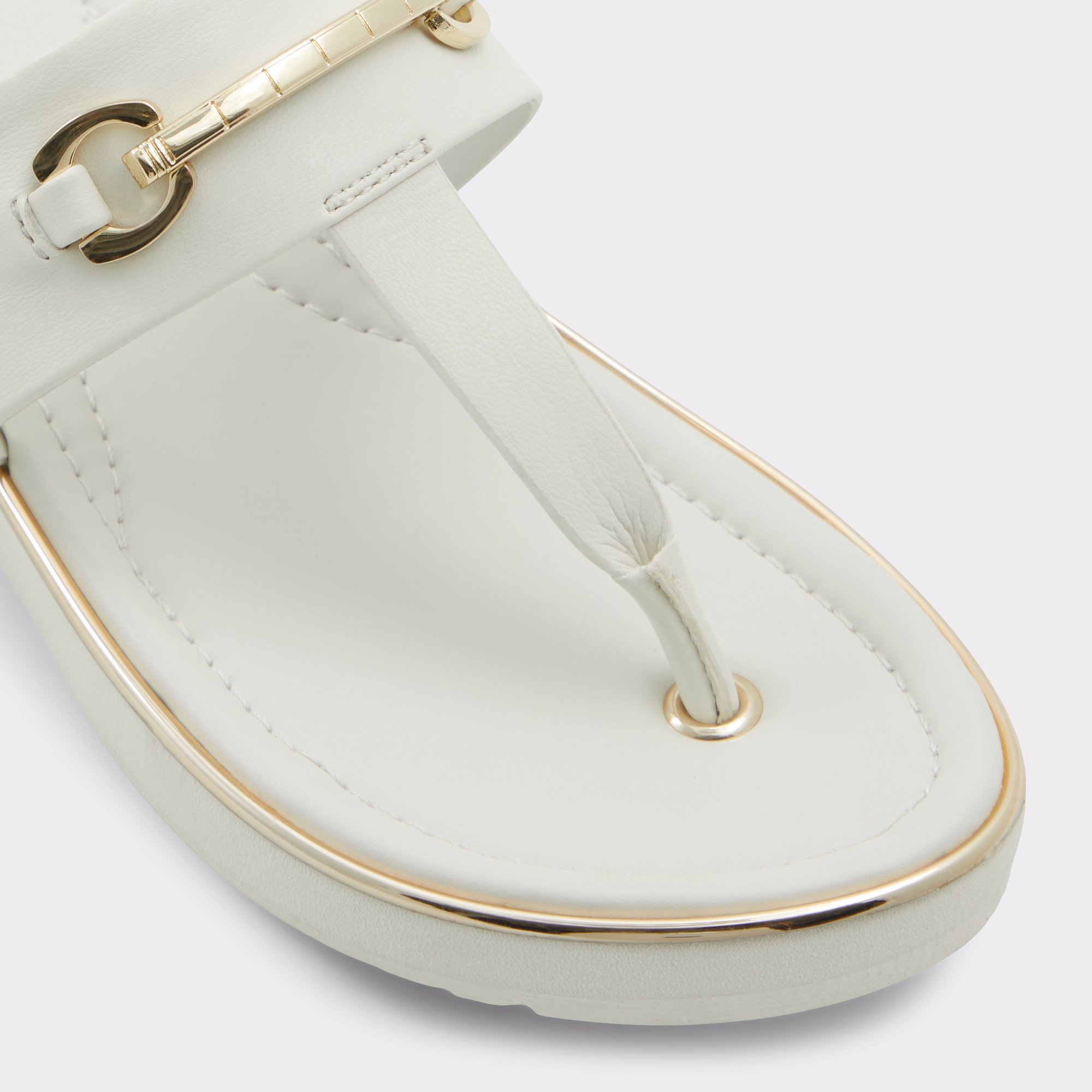 Deverena White/Bone Women's Flat Sandals | ALDO Canada