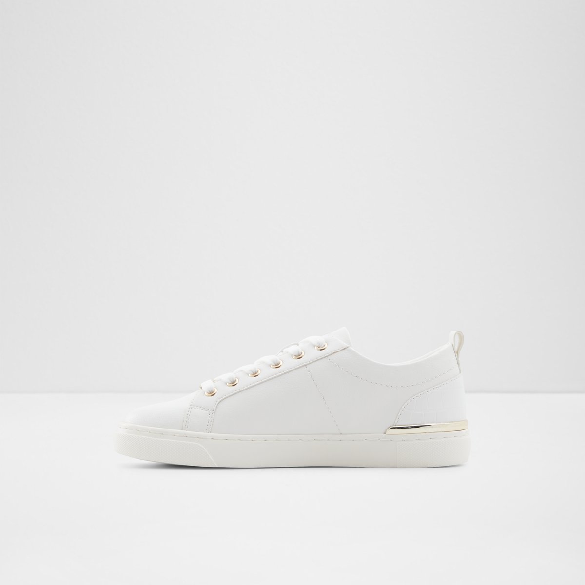 Aldo Studded Love Lace Up Sneakers In White - Fancy Soles