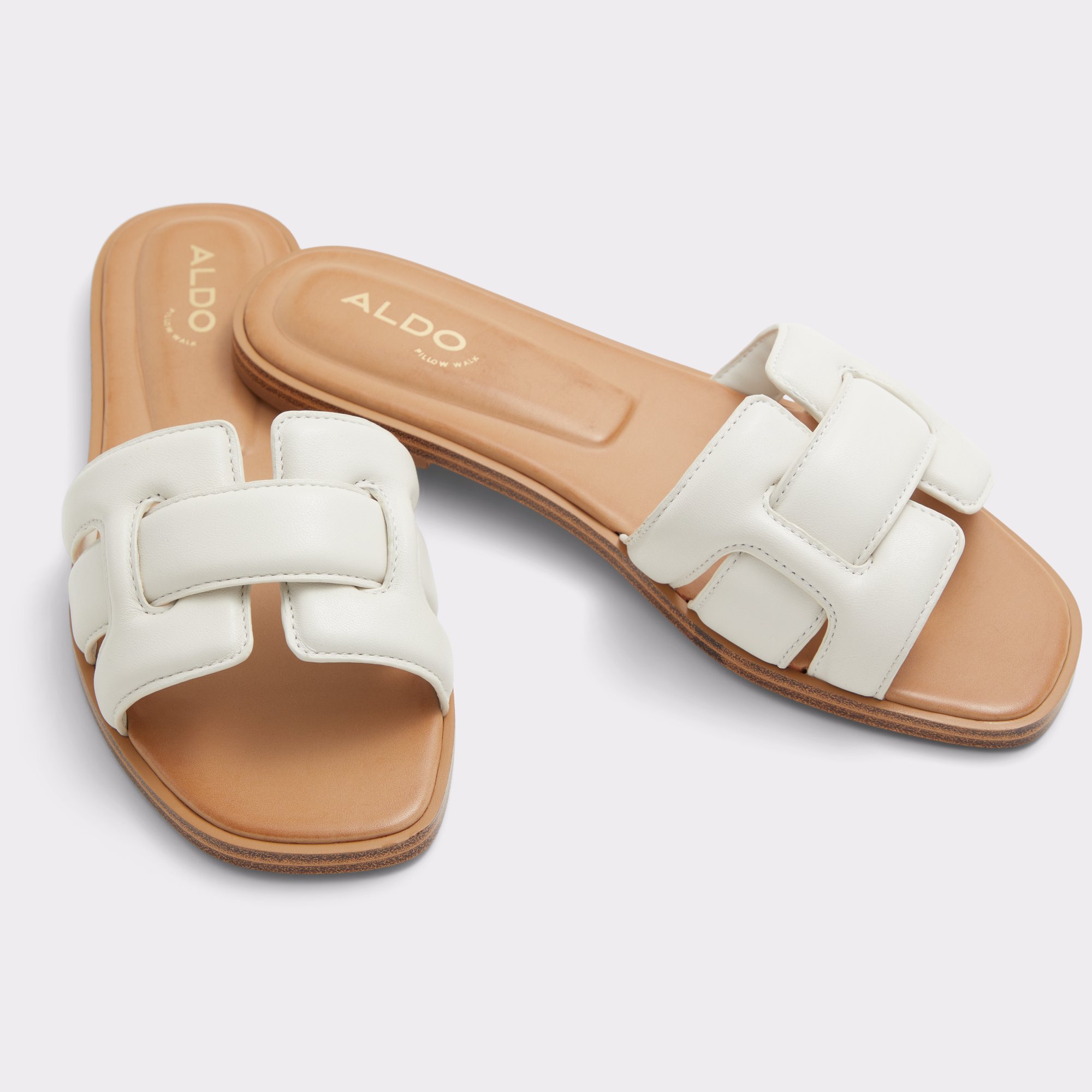 Elenaa White/Bone Women's Flat Sandals | ALDO Canada