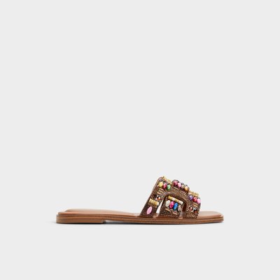 Eleny Open Brown Women's Flat Sandals | ALDO US