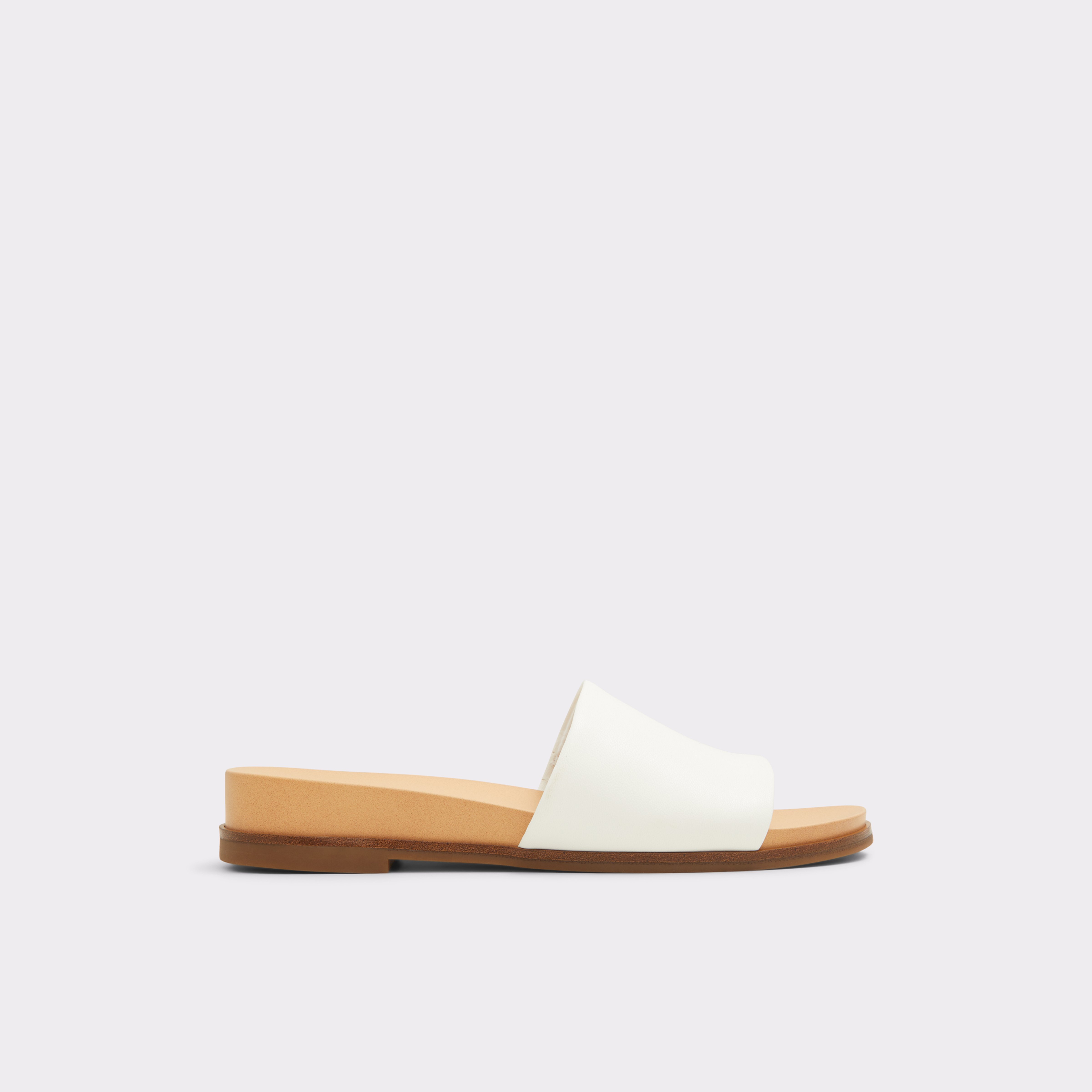 【ALDO】 ★ フラット スライド サンダル ★ ELINA ★ WHITE Elina White Women's Flat Sandals | ALDO US