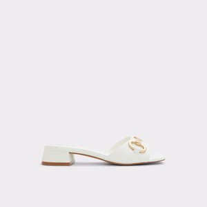 Aldo white shops mules