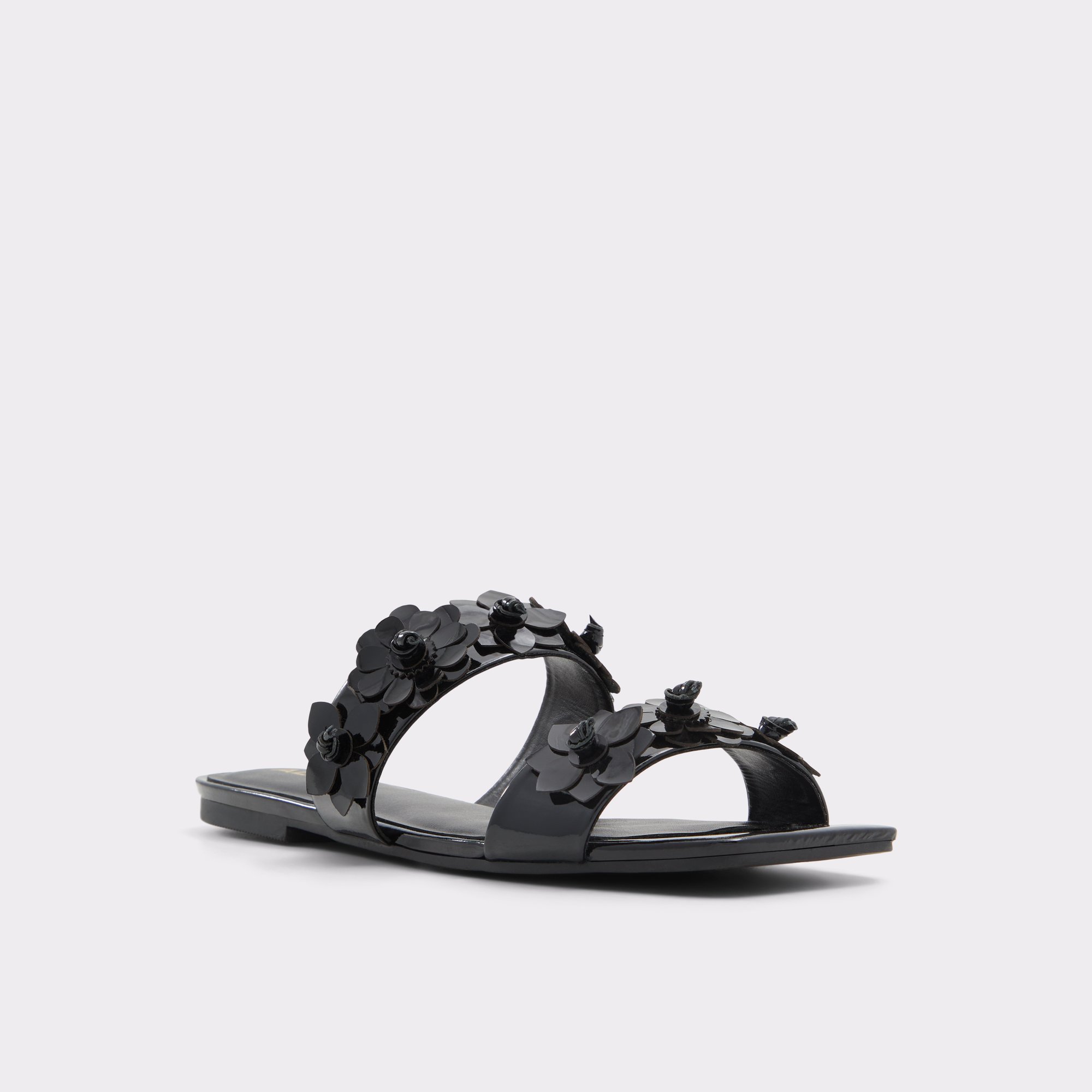 Fiore Black Women's Flat Sandals | ALDO Canada