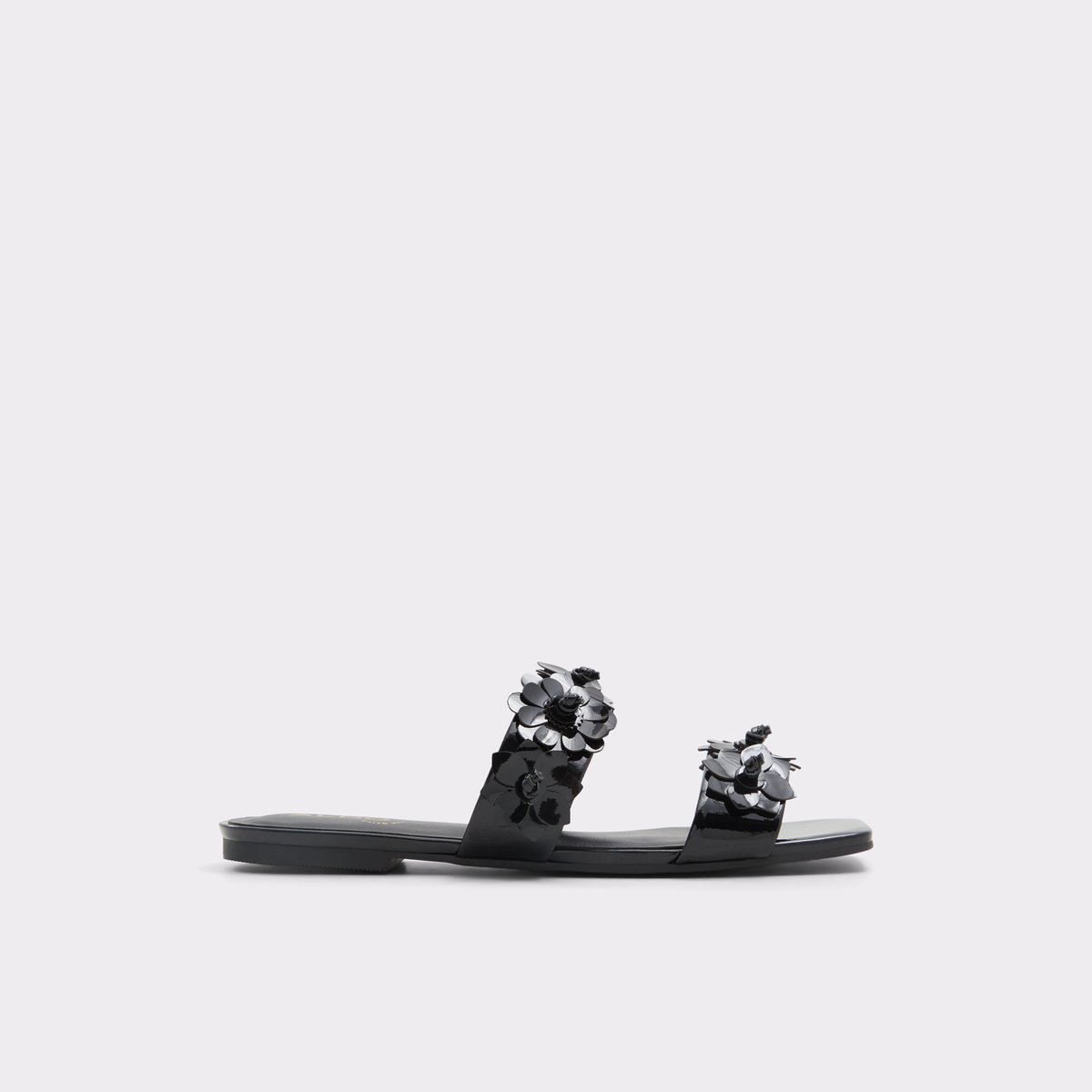 Fiore Black Women's Flat Sandals | ALDO Canada