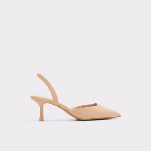 【ALDO】エナメル☆Nailah☆ミドルヒール・スリングバック5.7㎝ スリングバック ベージュ ミッドヒール: 75mm, sr1 - Slingbacks