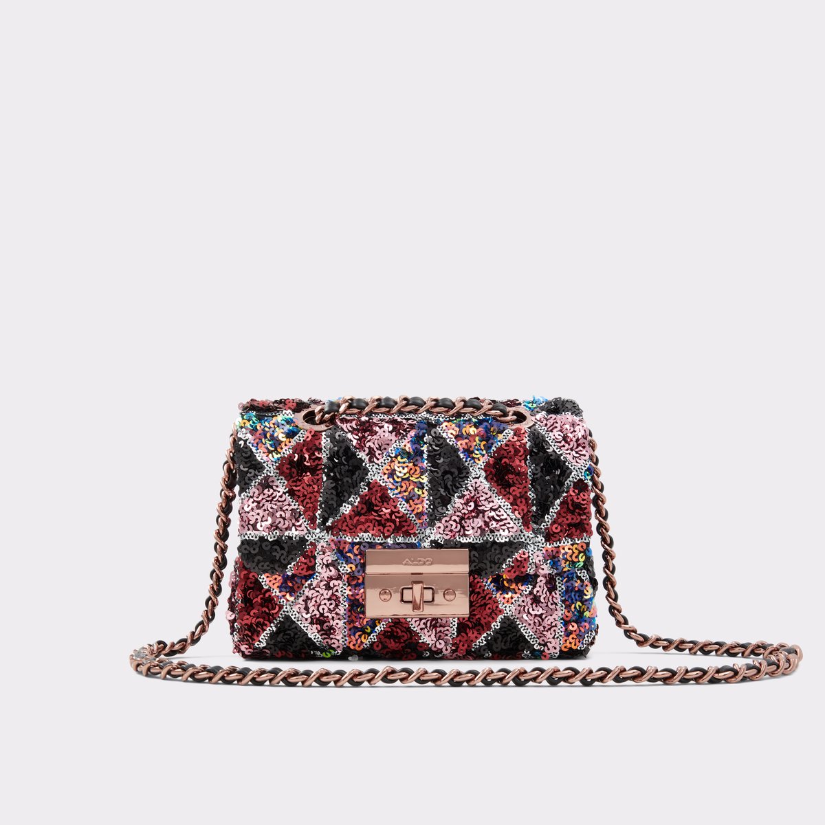 ALDO Embellished Graphic Lovetruly Studded Crossbody Bag