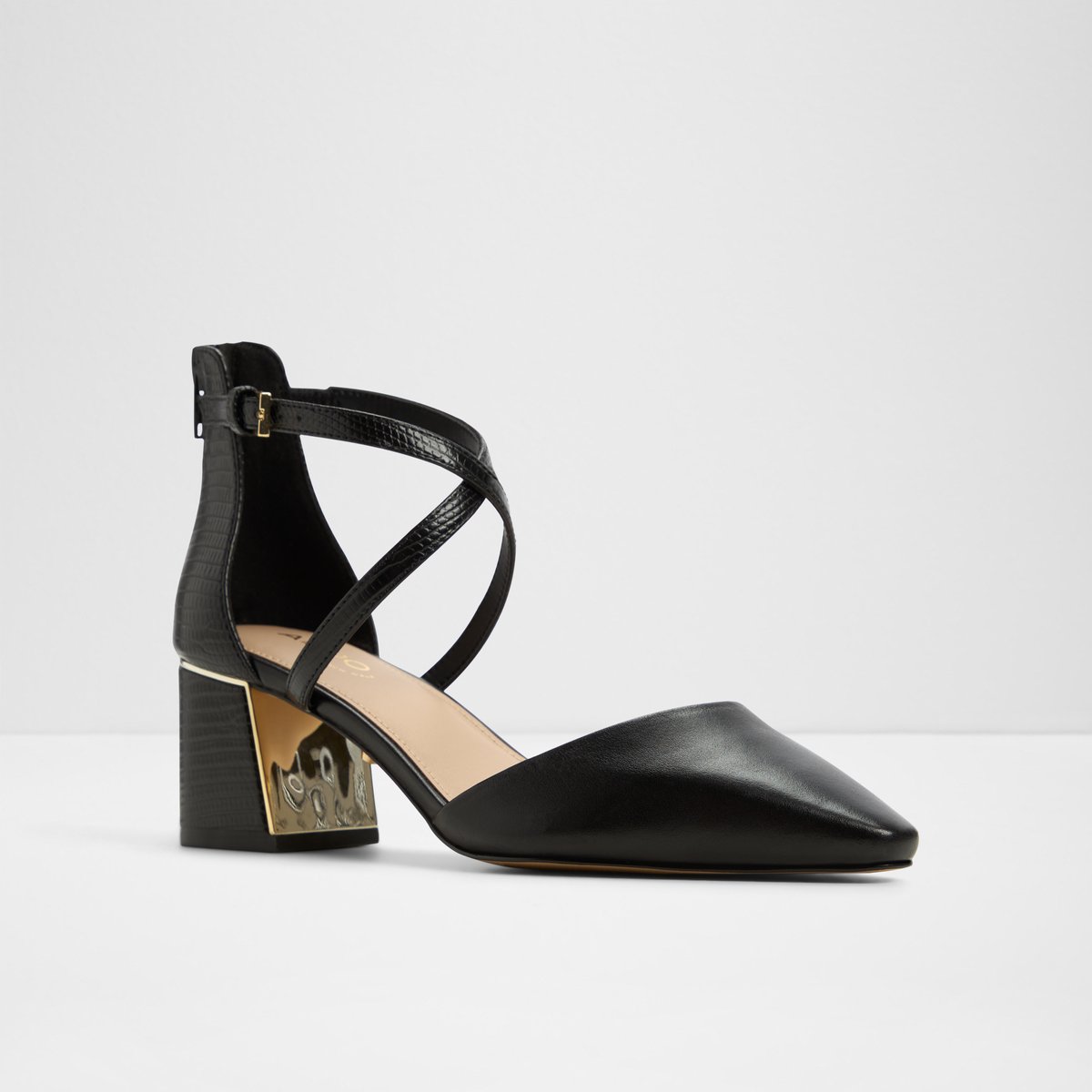 Grarwen Black Synthetic Mixed Material Women's Block Heels | ALDO