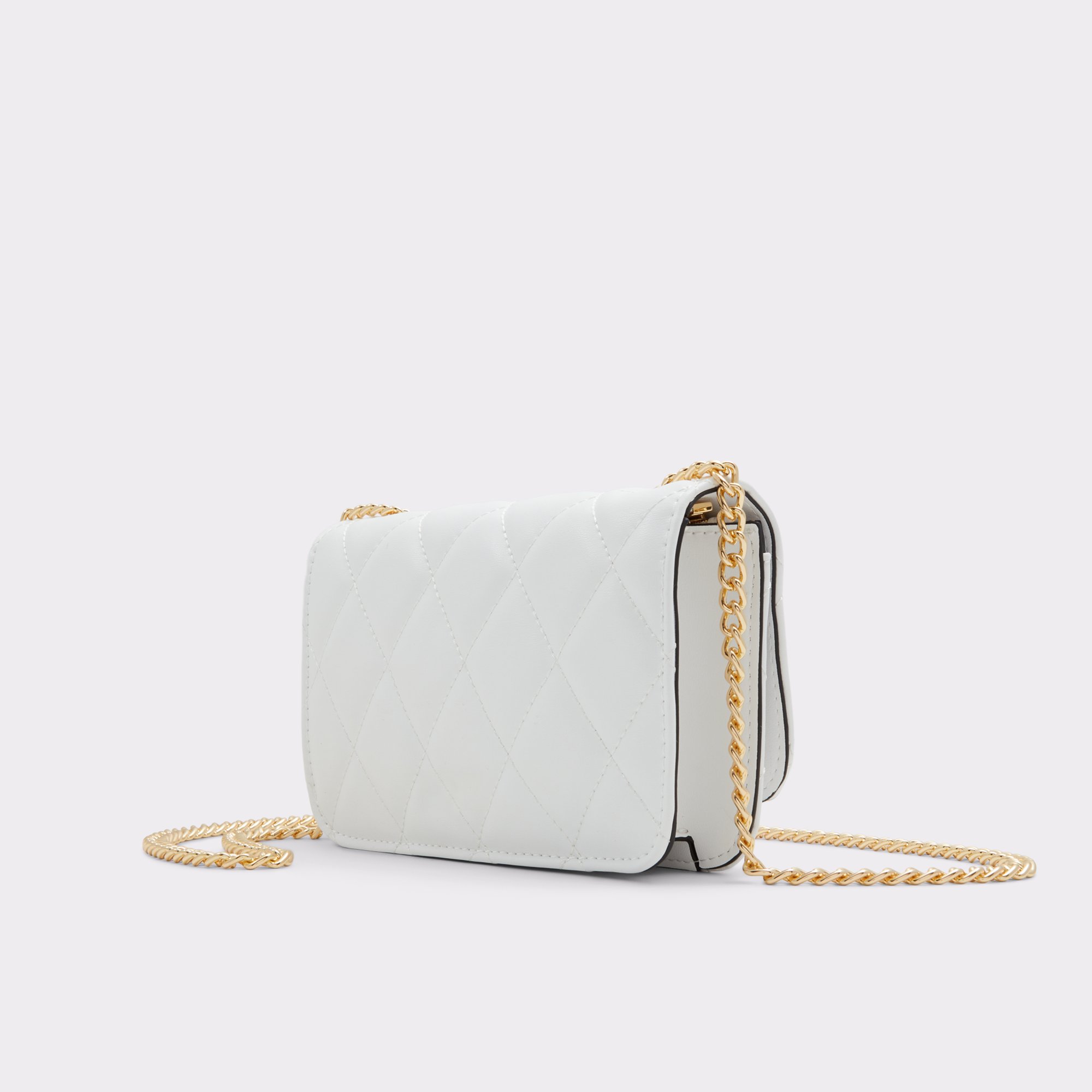 White quilted phone cross body purse