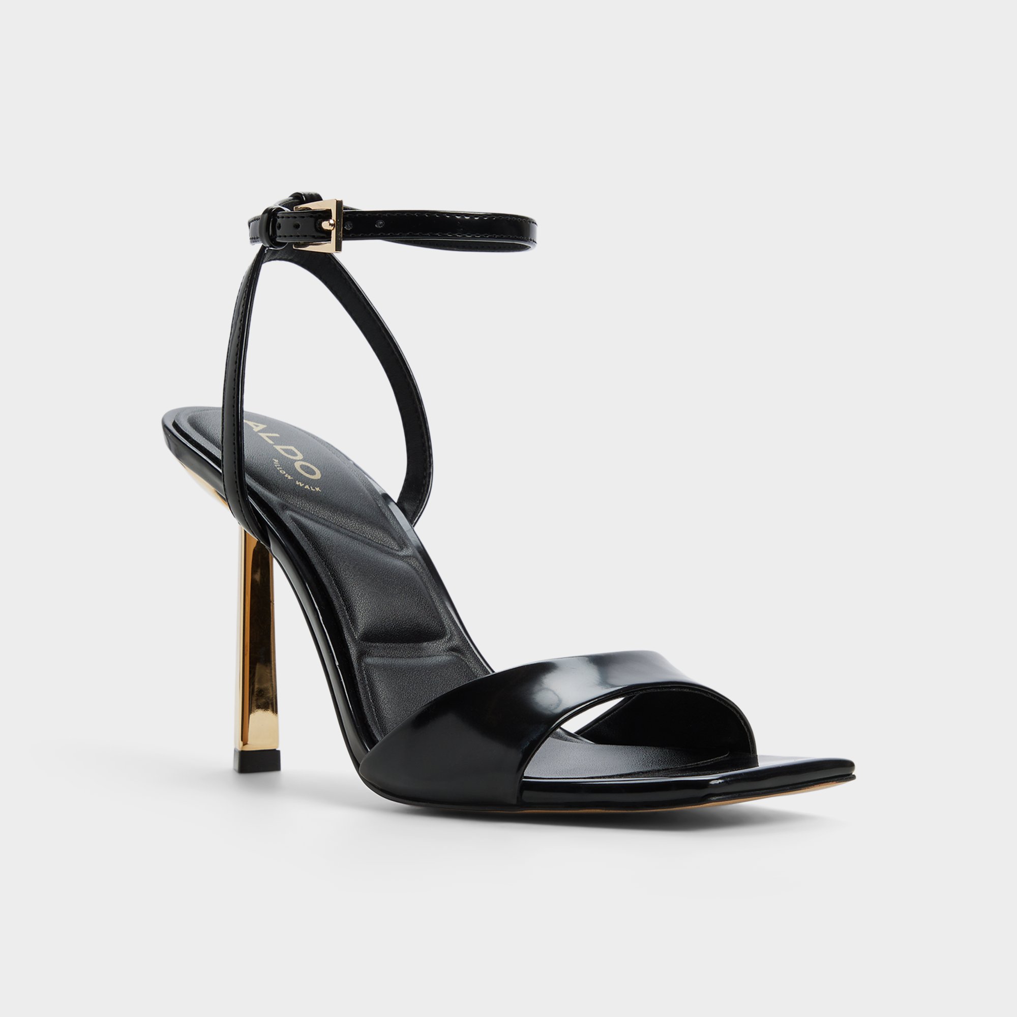 【ALDO】メタルヒール Illustrious アンクレットヒール サンダル Illustrious Black Women's Strappy Heels | ALDO US