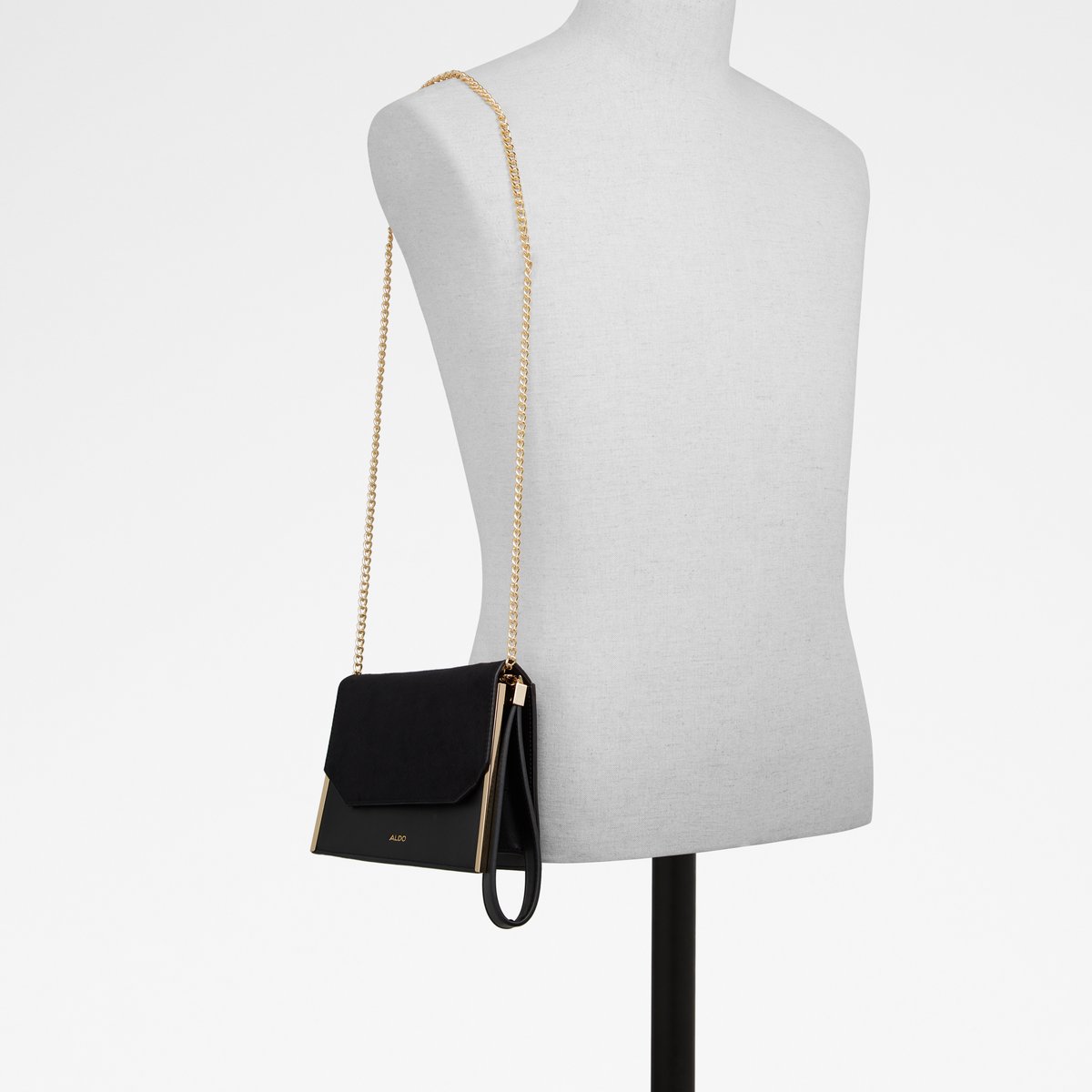 aldo black clutch