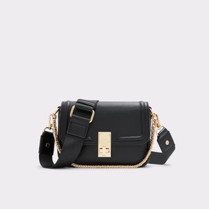 Johnax Black Synthetic Mixed Material Women's Crossbody Bags