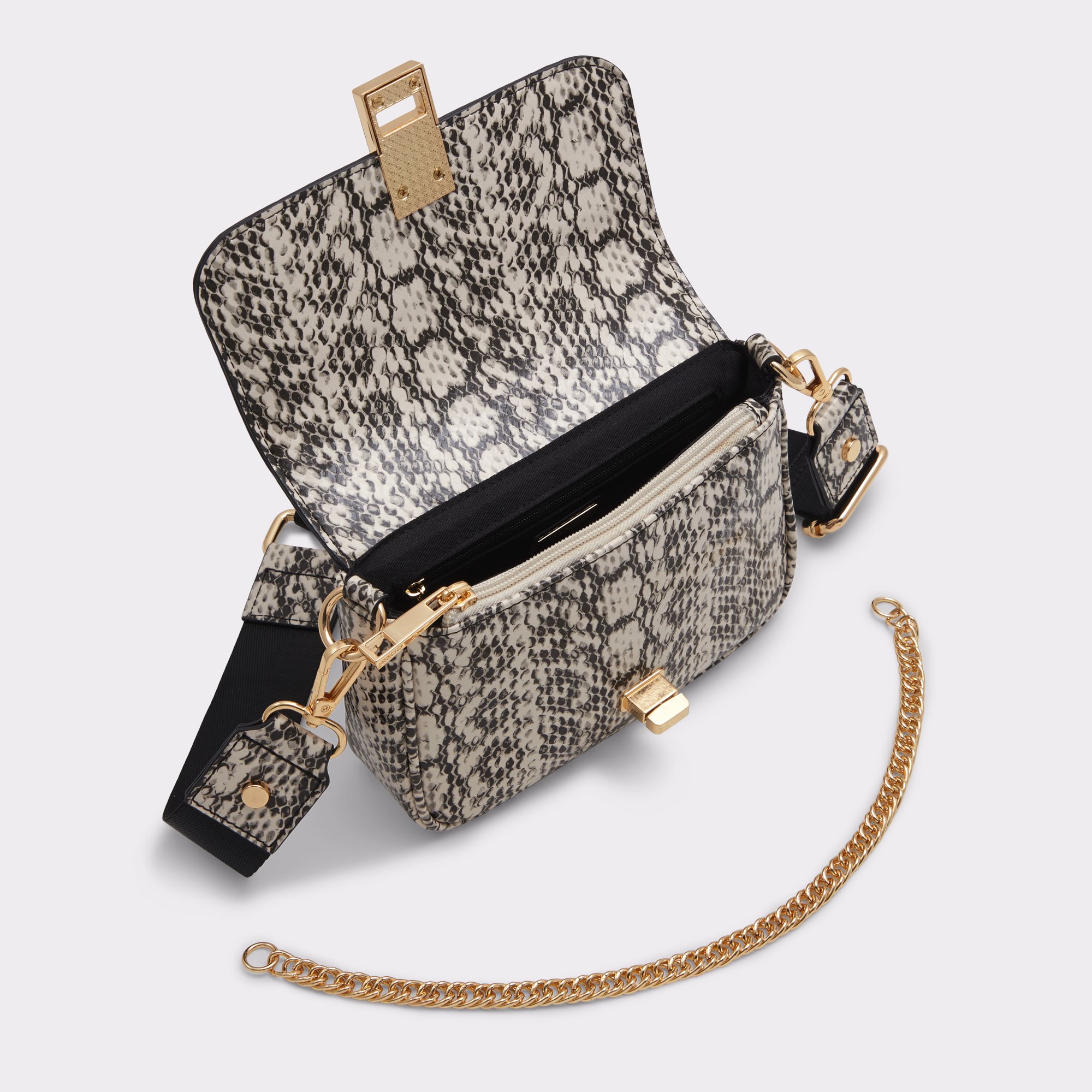 Johnax Black Synthetic Snake Women's Crossbody Bags