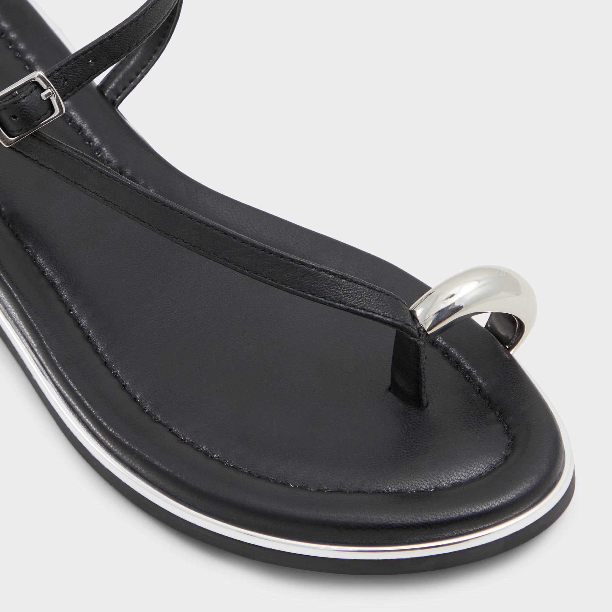 Jomali Black Women's Flat Sandals | ALDO Canada