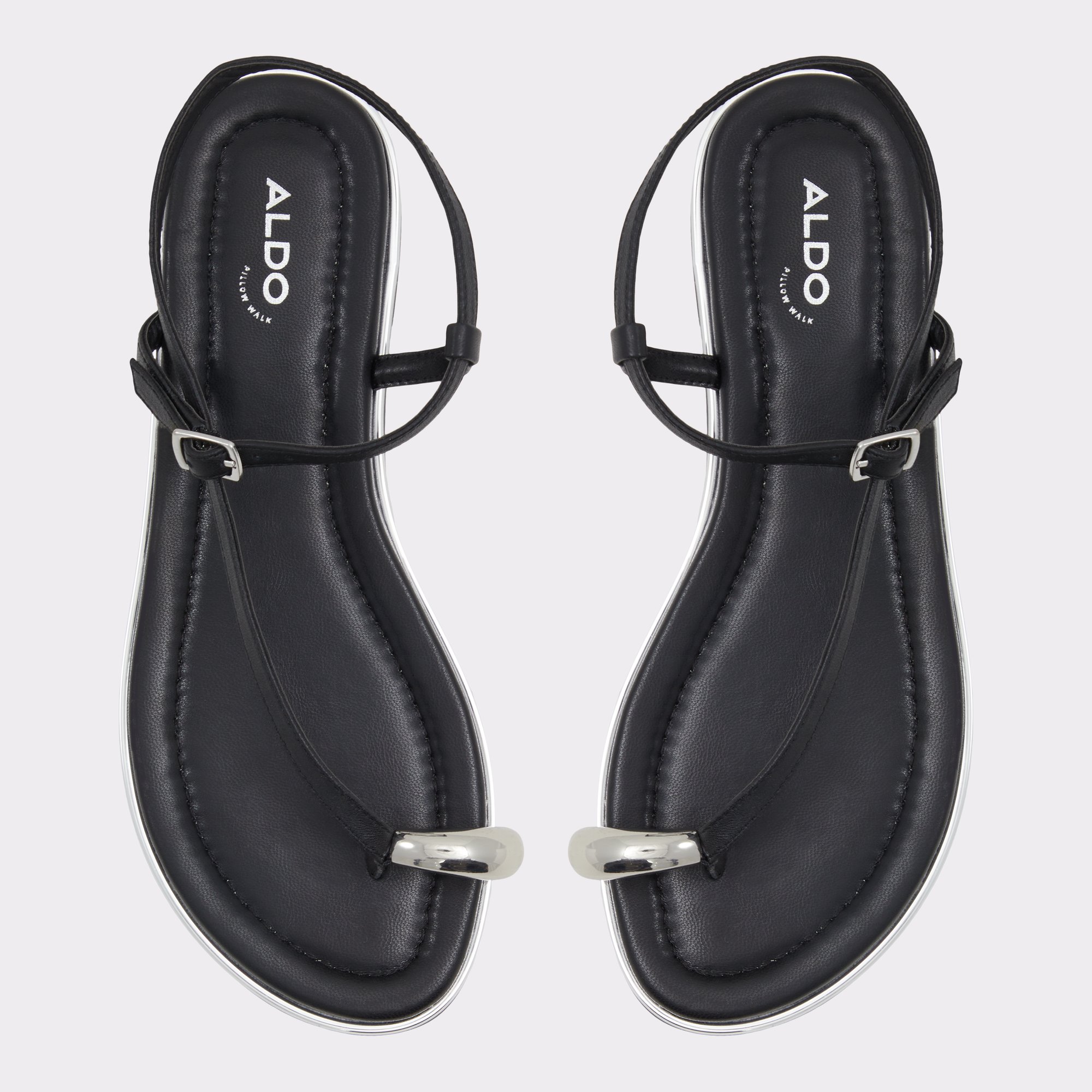 Jomali Black Women's Flat Sandals | ALDO Canada