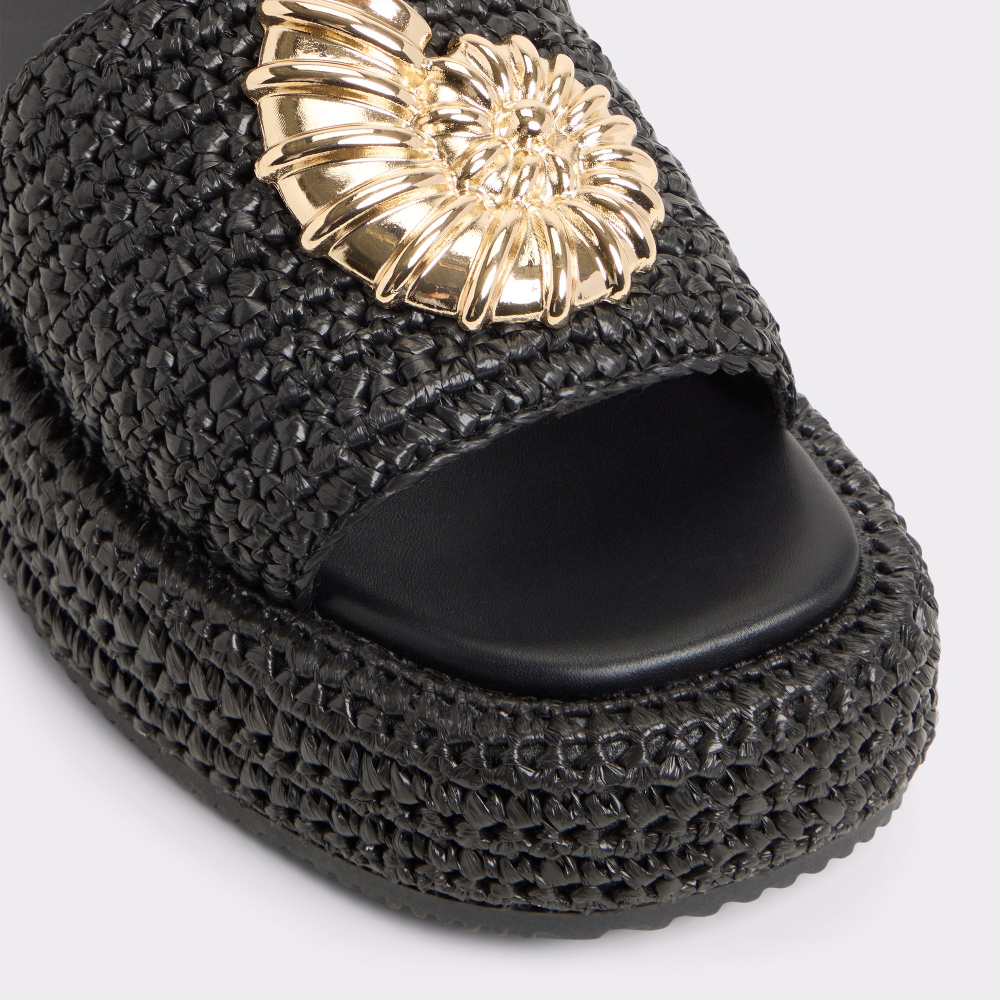 編みサンダル☆ビーチ【ALDO】Justbeachy 厚底 ゴールド貝殻♪ justbeachy_black_001-003-