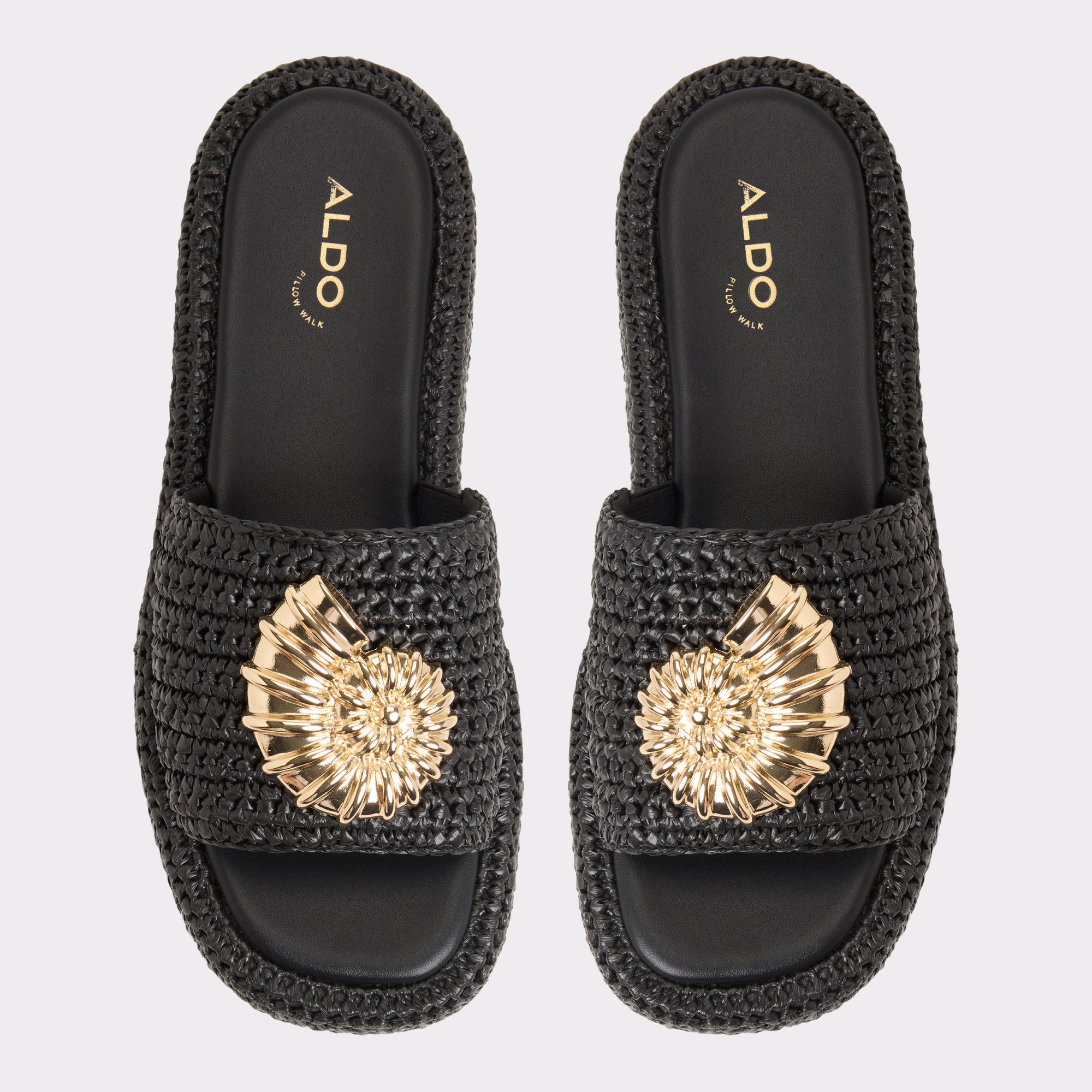 編みサンダル☆ビーチ【ALDO】Justbeachy 厚底 ゴールド貝殻♪ Justbeachy Black Women's Platforms & Wedges | ALDO US