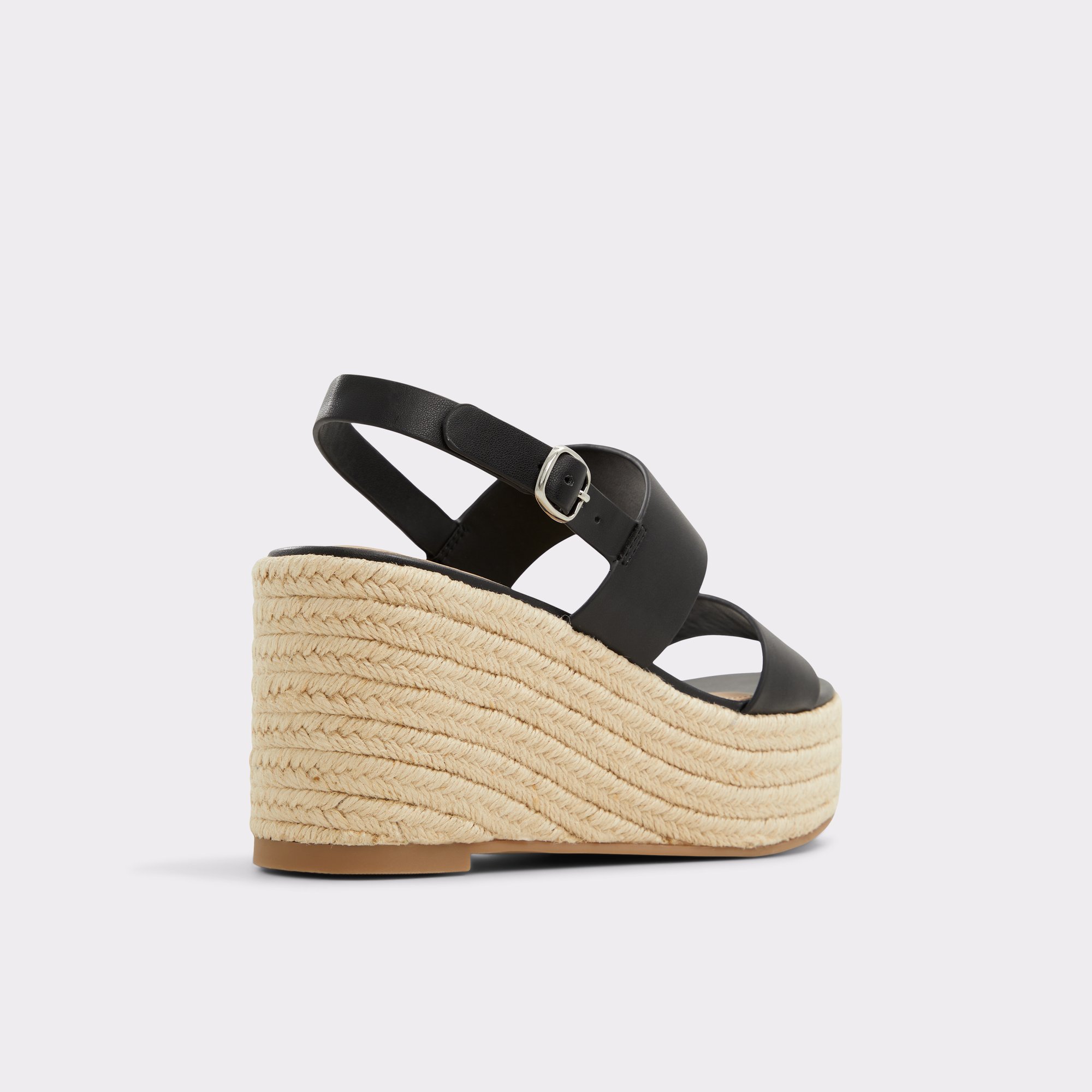 Rolly Black Wedge Sandals